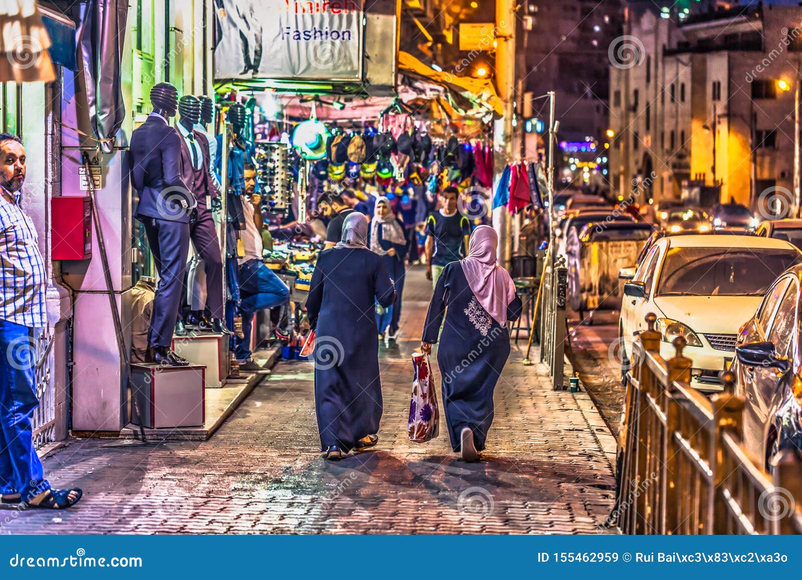 Amman - September 30, 2018: Jordanian Lifestyle in the of Amman, Jordan Editorial Stock Image - Image of nightlife, 155462959