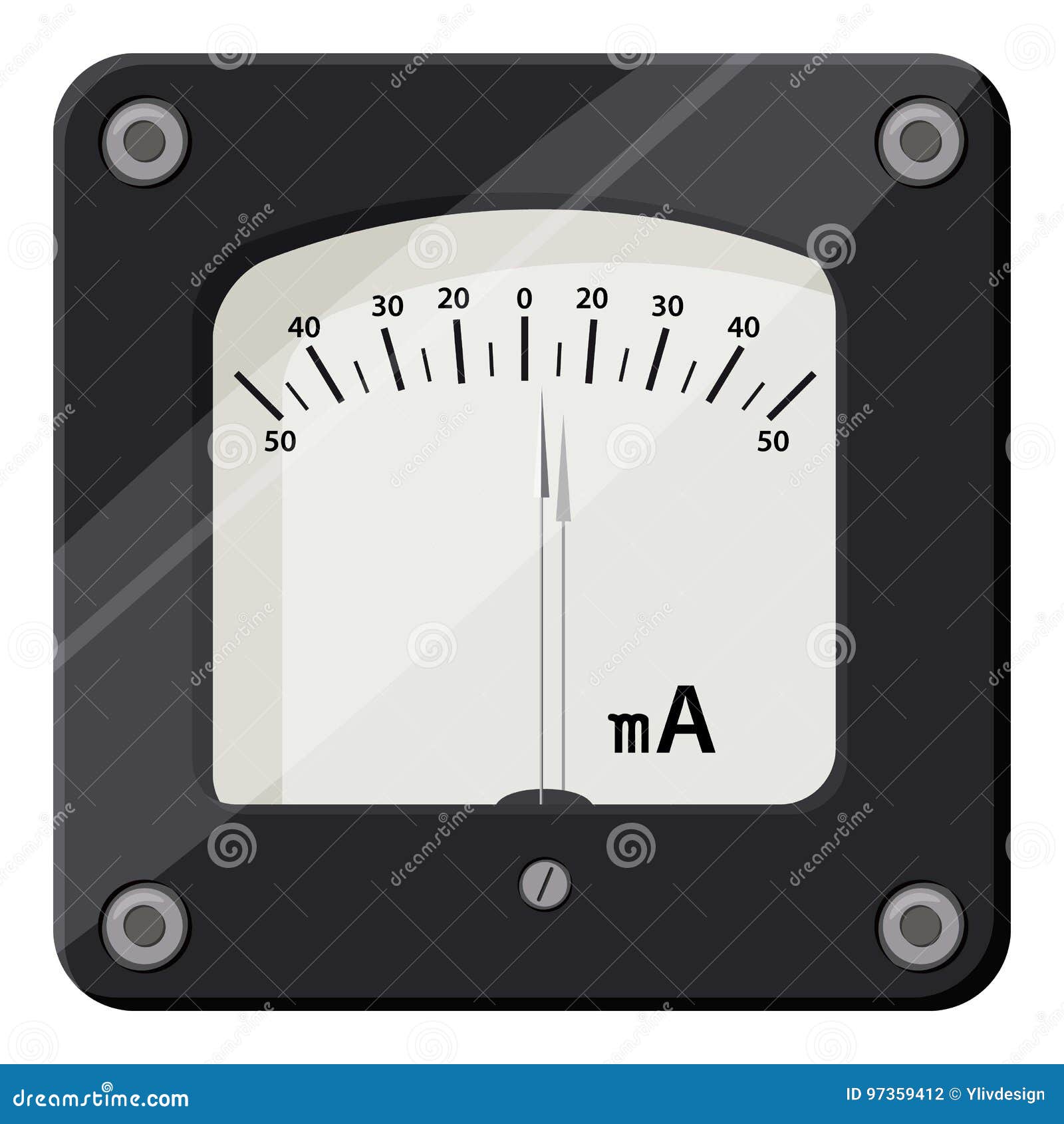 Ammeter Icon, Cartoon Style Stock Vector Illustration of measurement