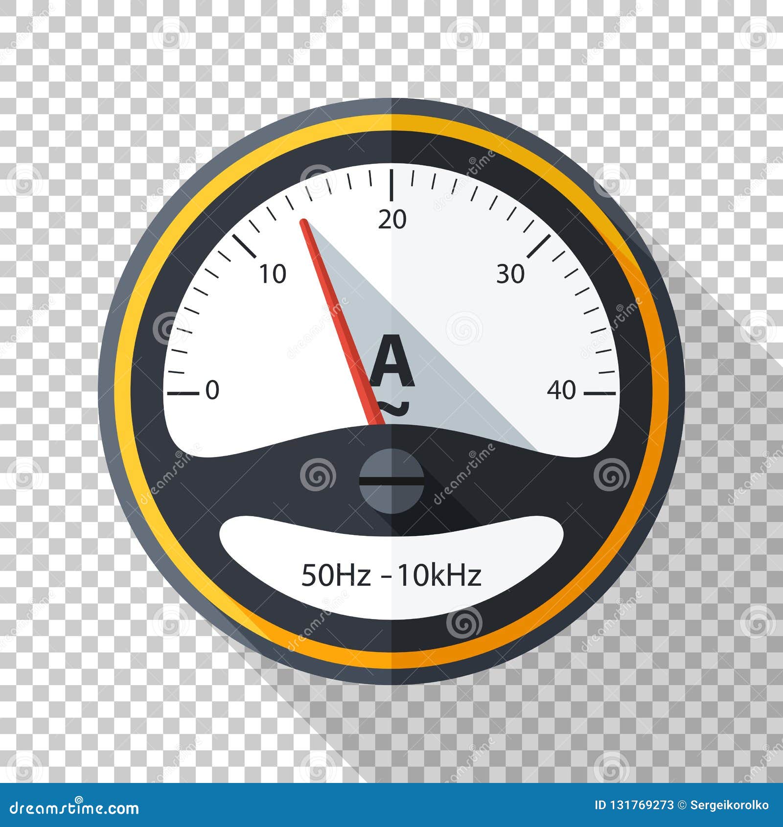 Ammeter Icon, Cartoon Style Vector Illustration