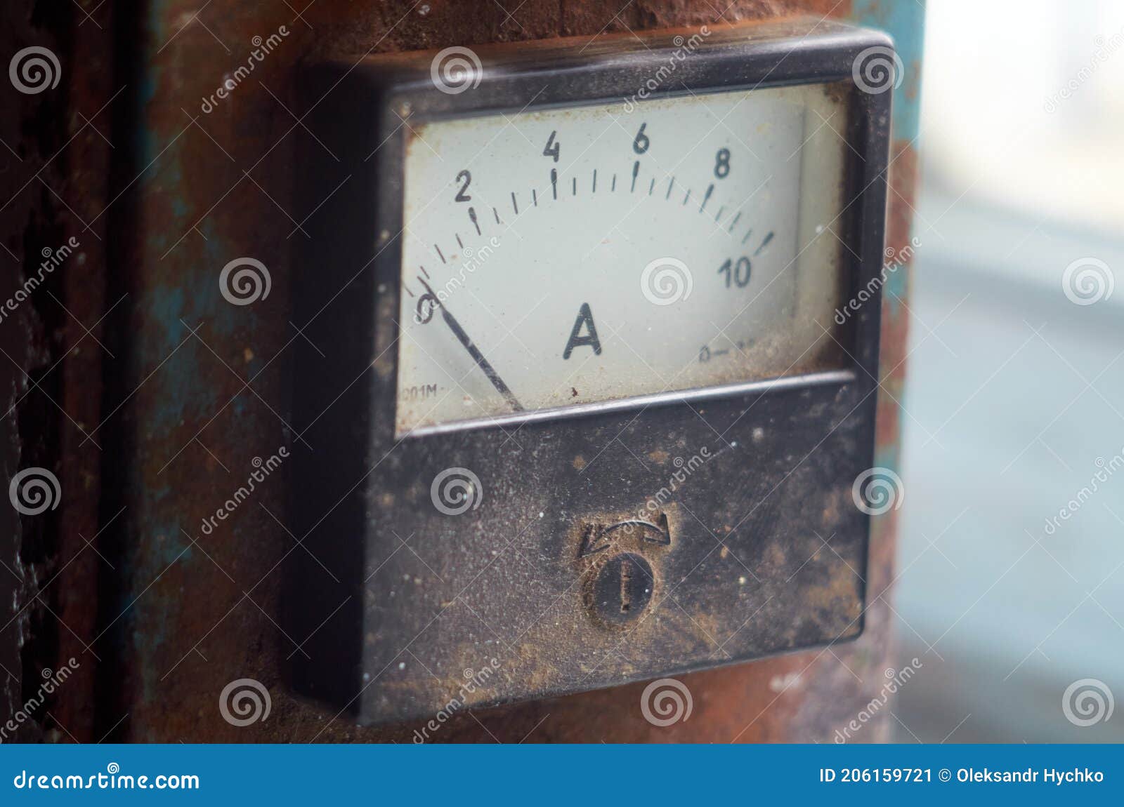 Ammeter of Old Charger for Batteries Stock Image Image of face