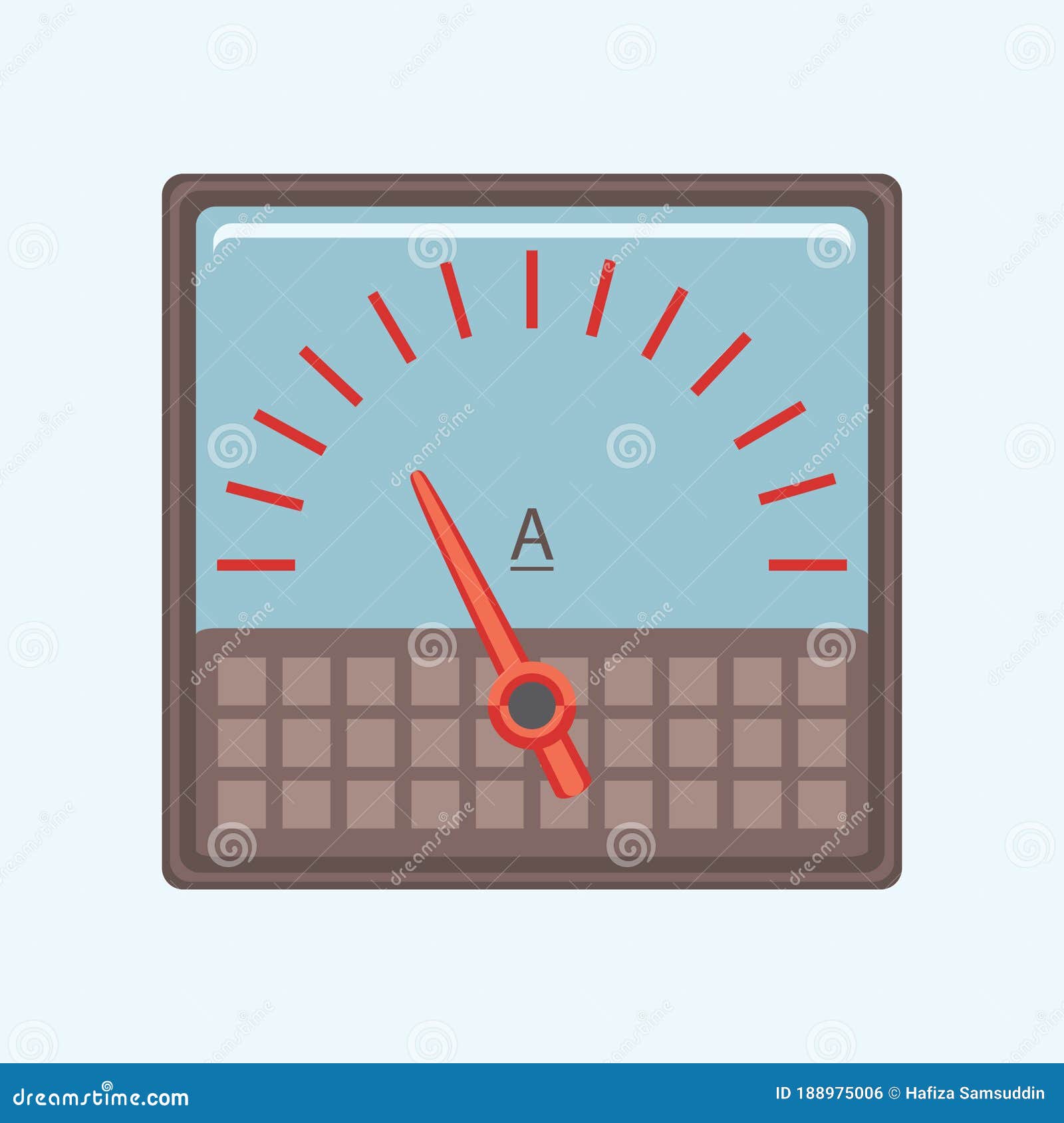 Car Ammeter Vector Icon On White Background. Flat Vector Car Ammeter