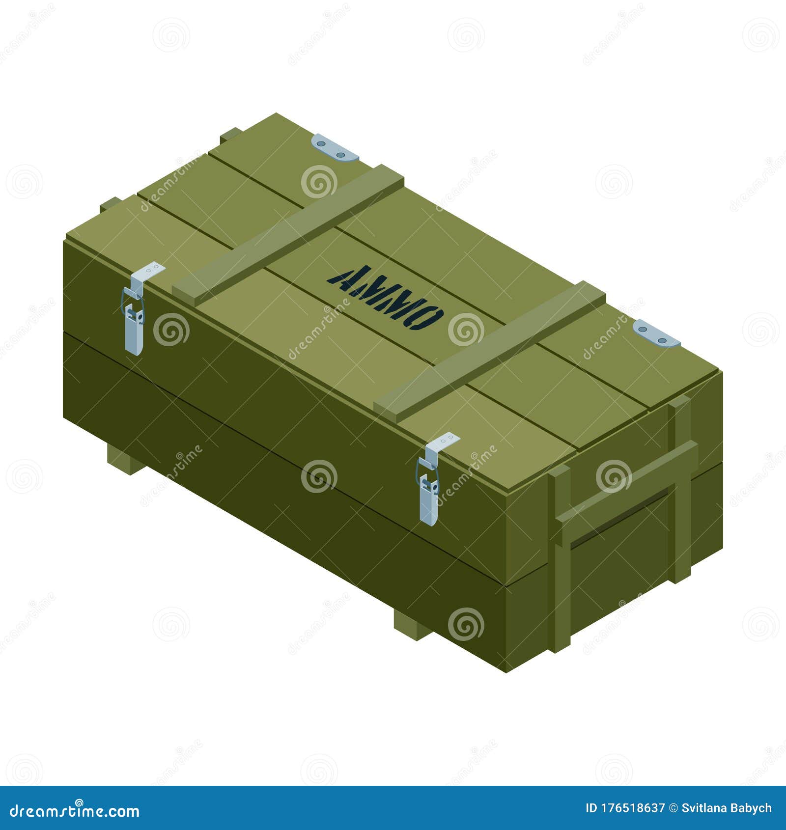 Ammo Box Vector Icon. Isometric Vector Icon Isolated on White