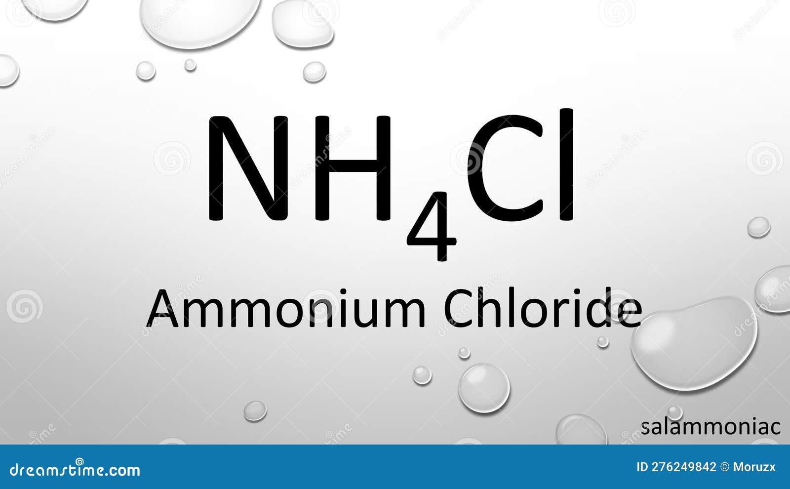 Ammonium Chloride Chemical Formula on Waterdrop Background Stock  Illustration - Illustration of chloride, chemical: 276249842