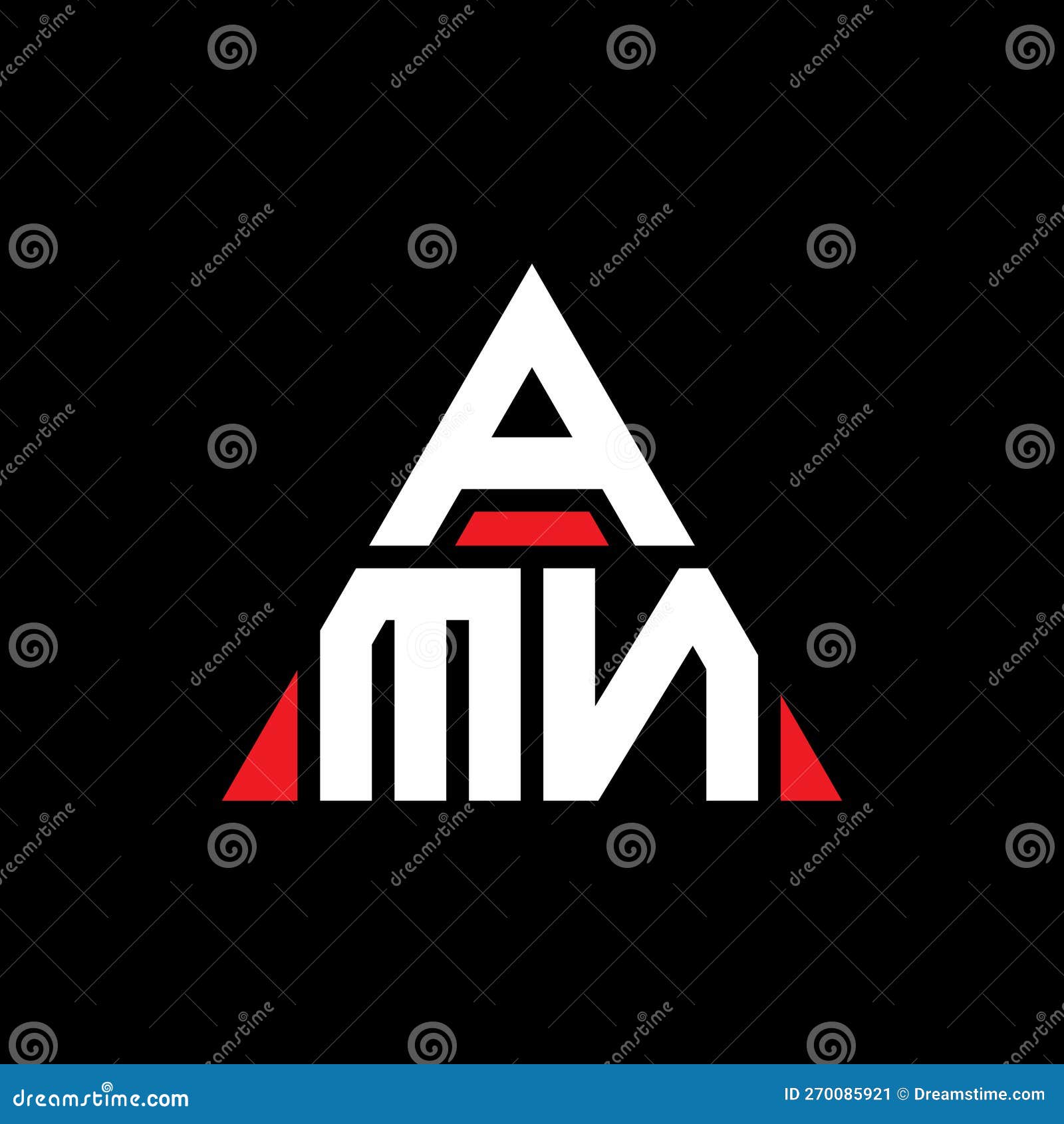 amn triangle letter logo  with triangle . amn triangle logo  monogram. amn triangle  logo template with red