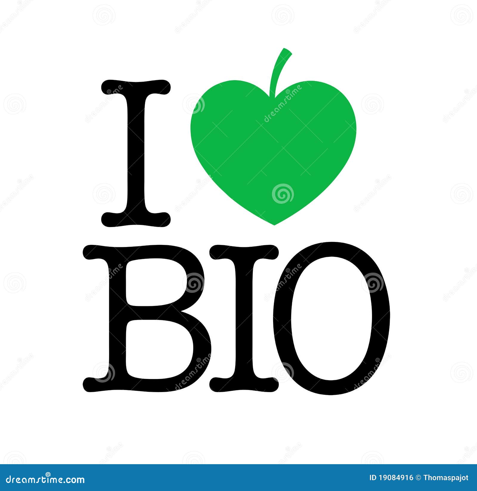 Amo bio-. Amo il bio-, cuore verde come un foglio