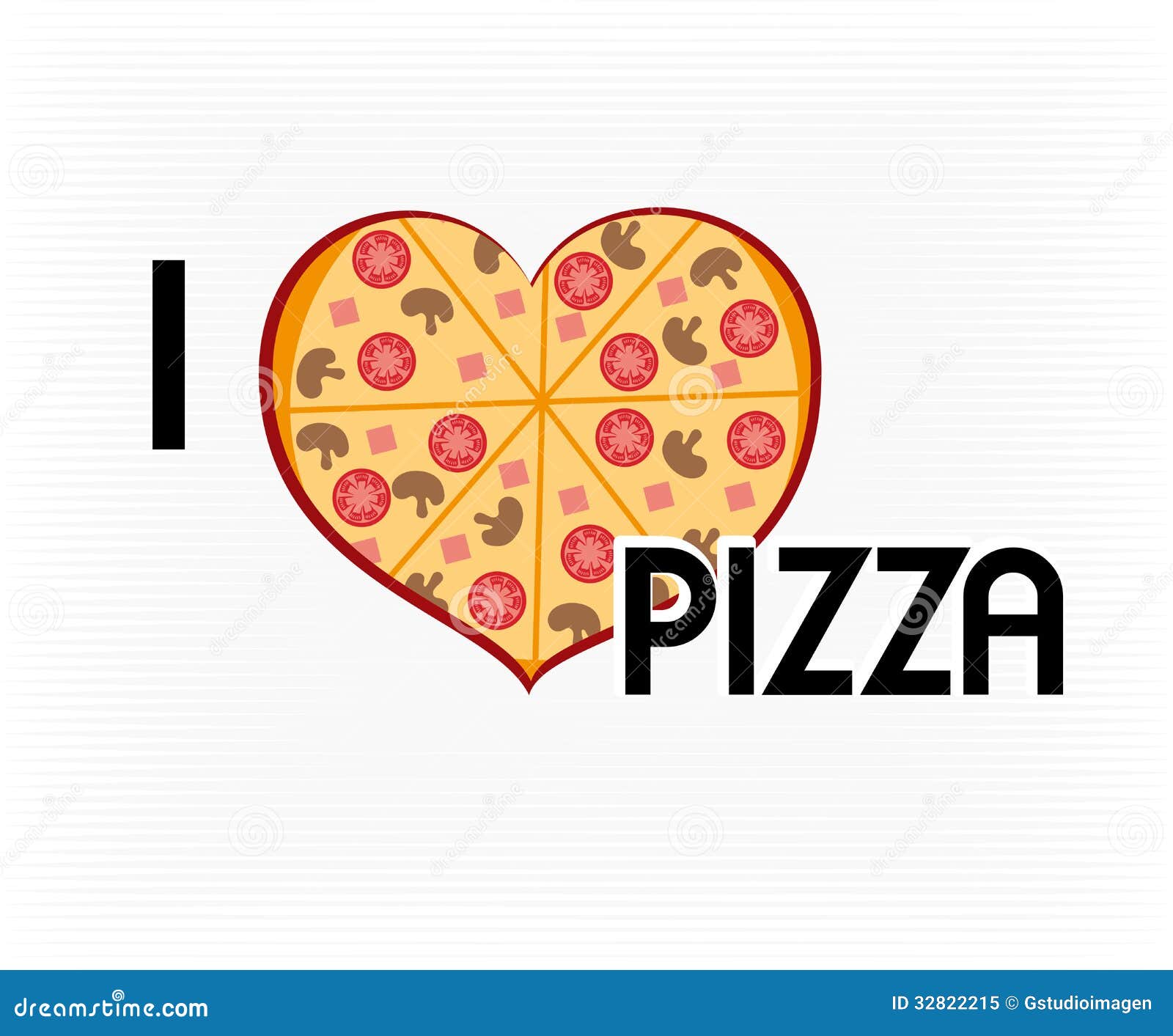 Amo la pizza ilustración del vector. Ilustración de delicioso 32822215