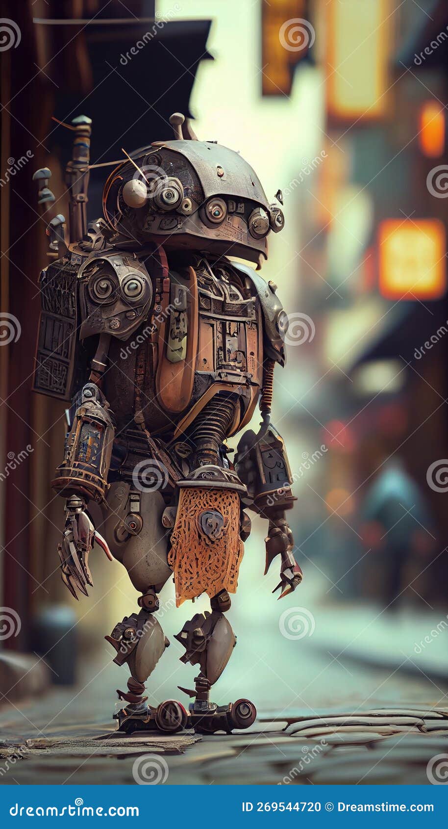 Amongst the Vibrant Chaos of China Town, a Robot Stands Tall, a(00)