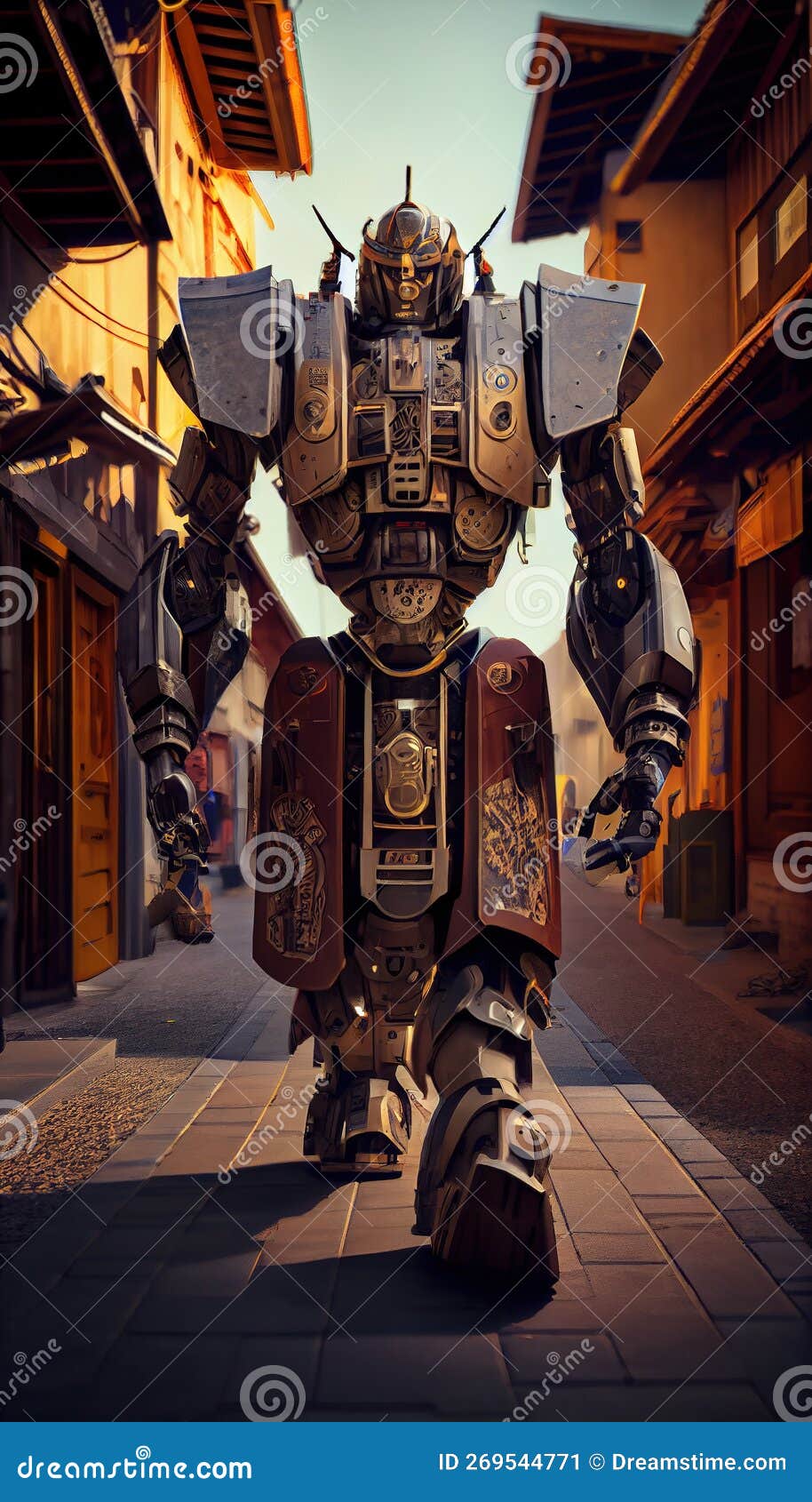 Amongst the Vibrant Chaos of China Town, a Robot Stands Tall, a(01)