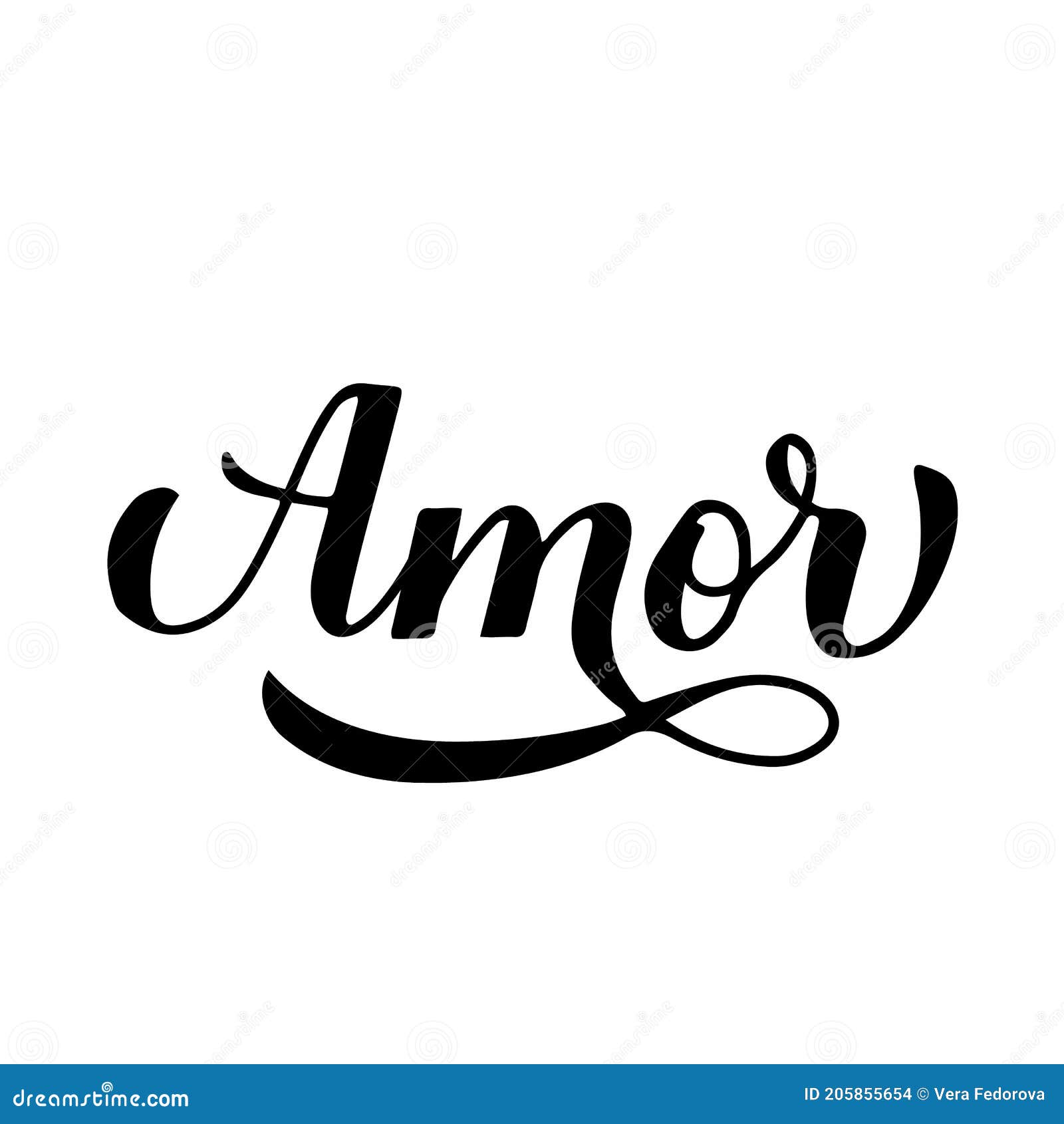 amor calligraphy hand lettering. love inscription in spanish. valentines day typography poster.  template for banner,