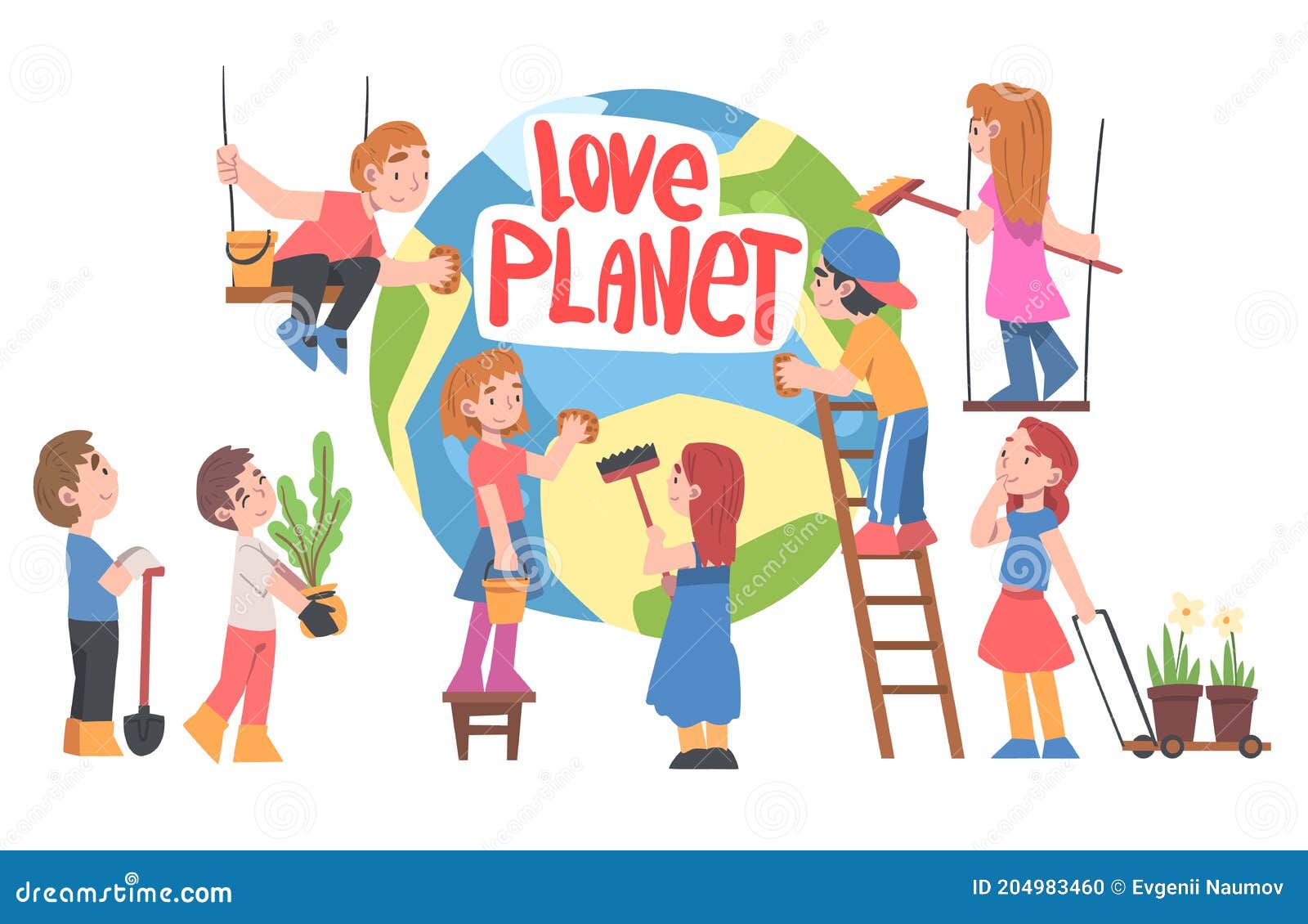 Amor Planeta Concepto Niños Lindos Cuidar La Ecología Conservación De Los  Recursos Del Planeta Protección Del Medio Ambiente Ilustración del Vector -  Ilustración de ambiental, ambiente: 204983460