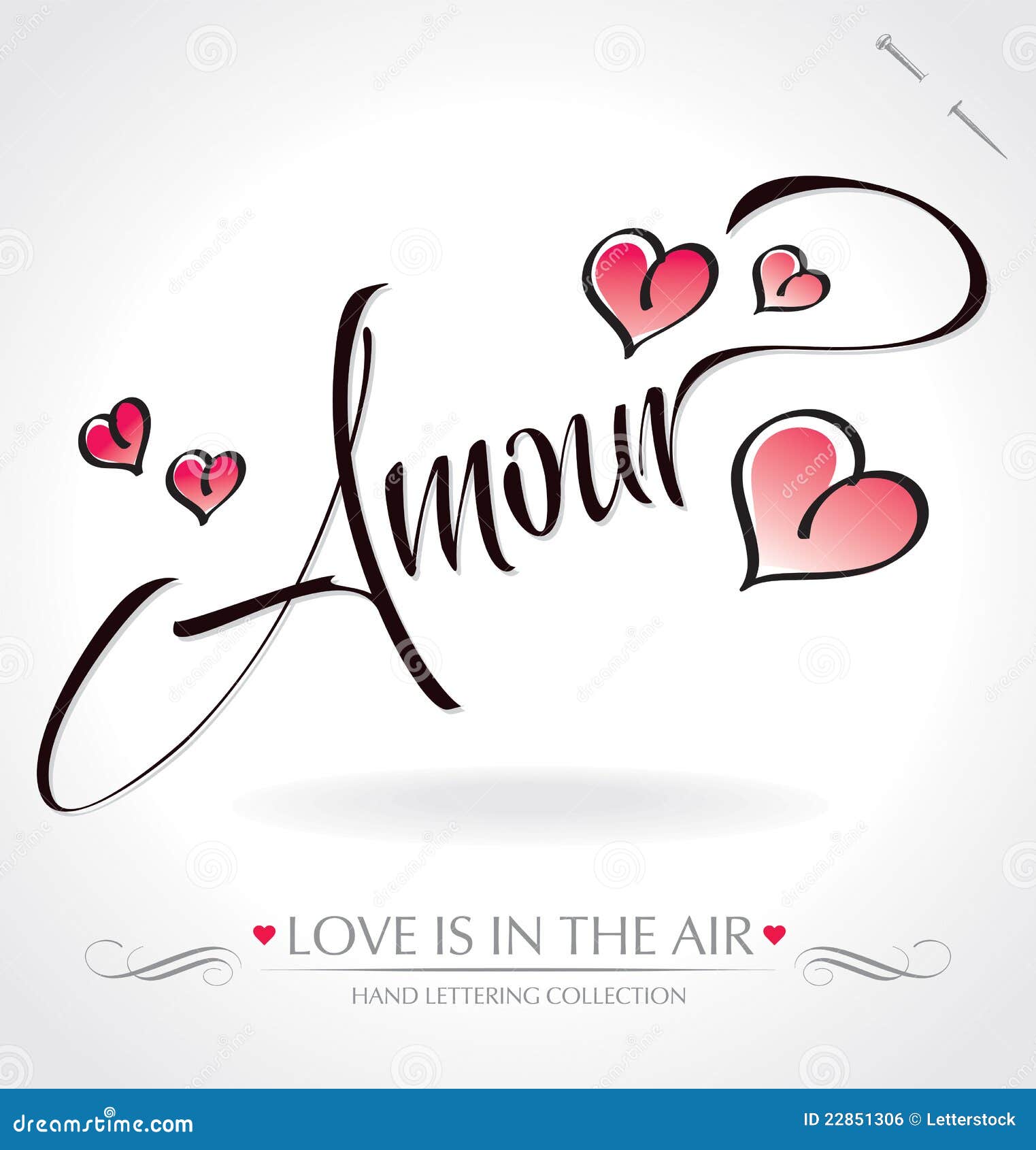 Amour Hand Lettering (vector) Royalty Free Stock Image - Image: 22851306