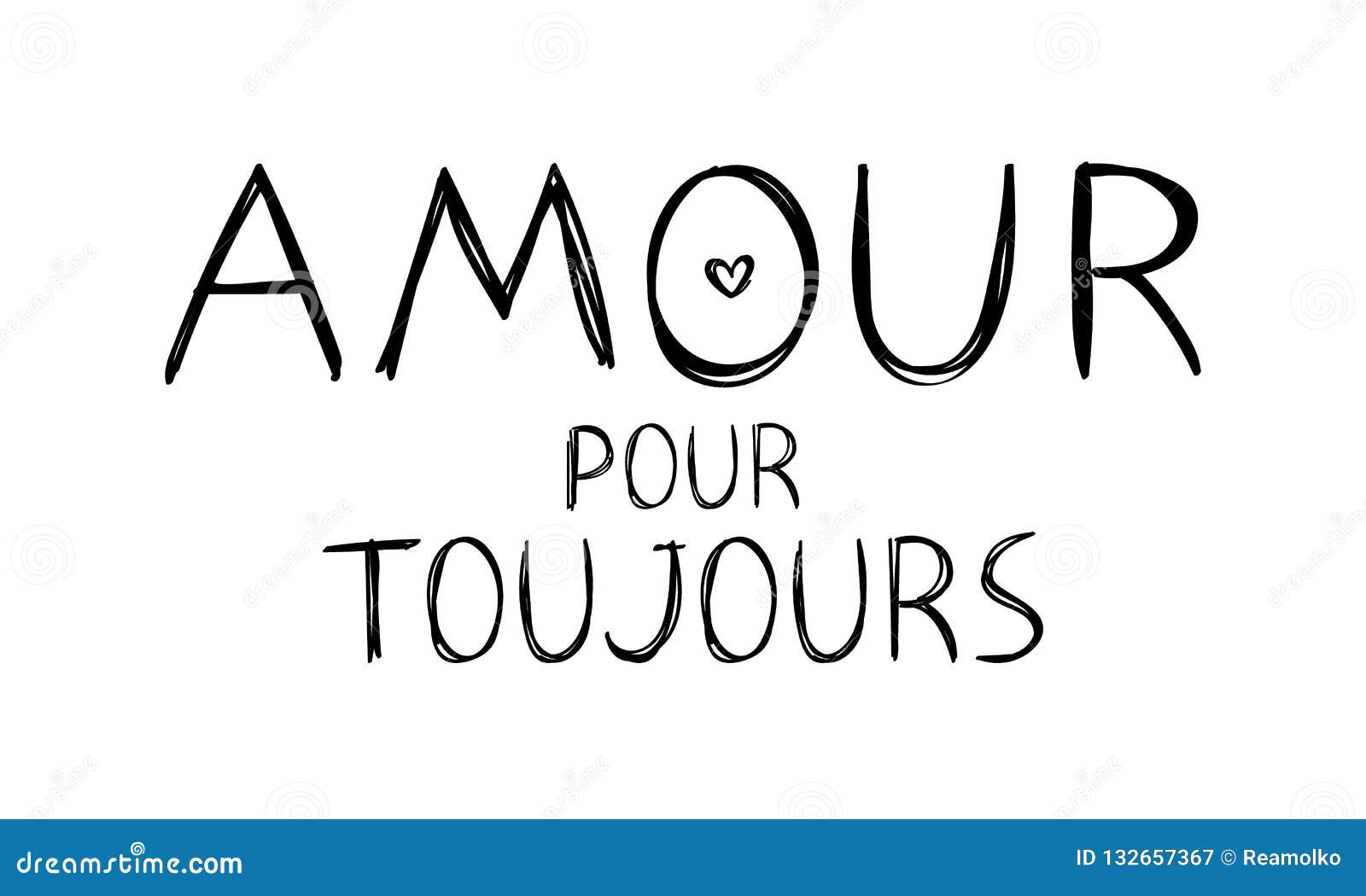 amour pour toujours - love forever - message in french for valentine`s day s.