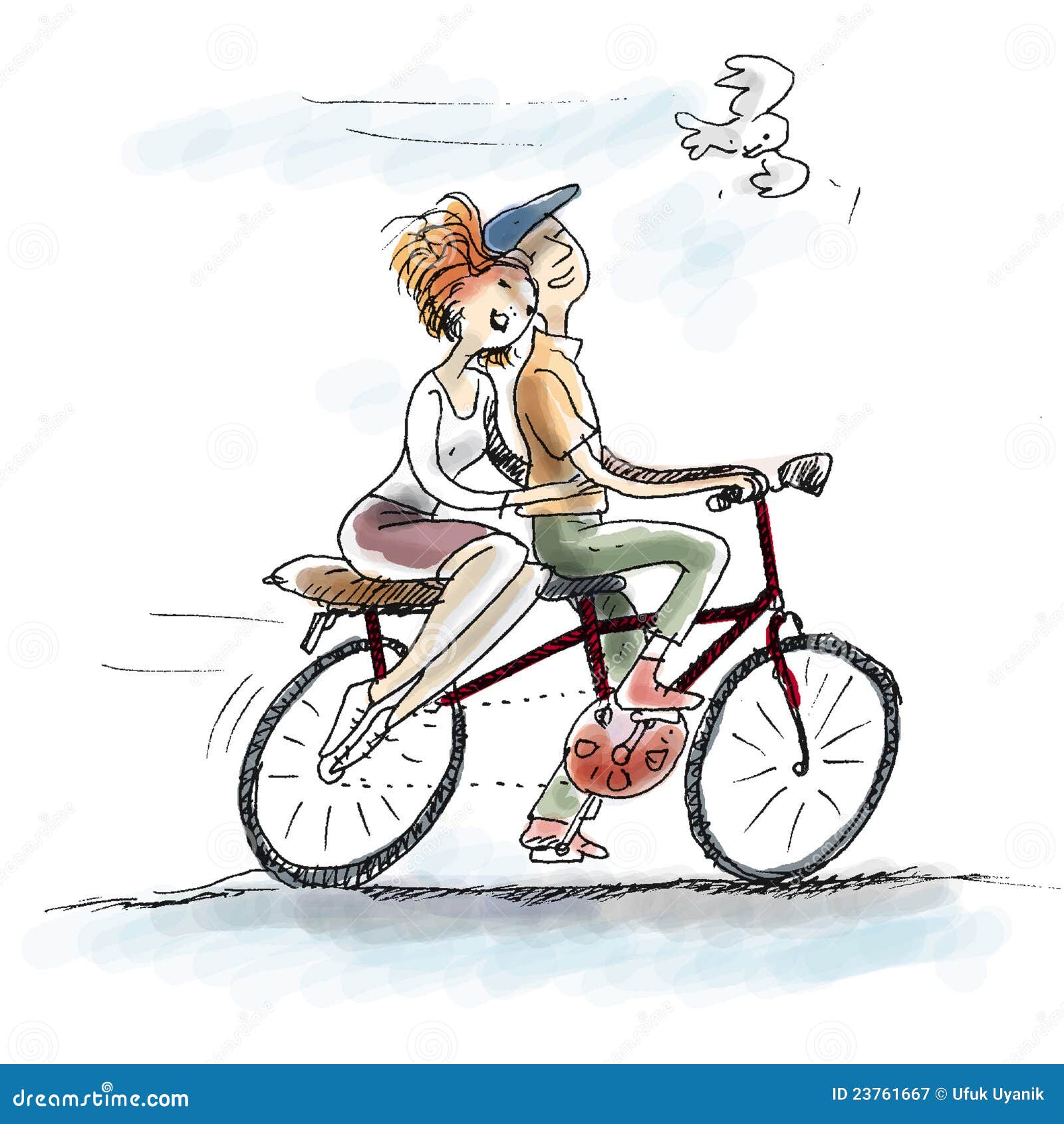 Amour Sur Le Velo Illustration Stock Illustration Du Activites