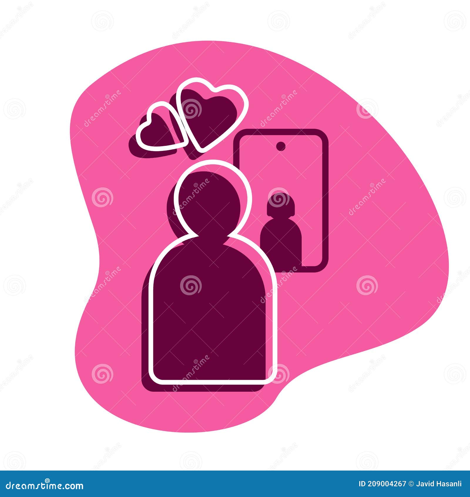 Amour Virtuel Conversation Virtuelle A L Aide D Un Smartphone Mobile Relations Dans Les Reseaux Sociaux Une Femme Et Un Homme T Illustration De Vecteur Illustration Du Causerie Appel