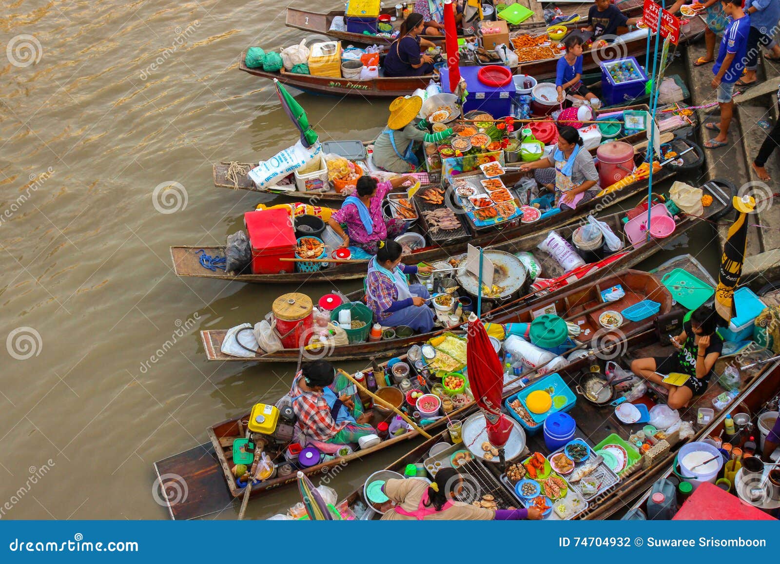 Amphawa Thailand May 14 Boats In Amphawa Floating Market 110 Km