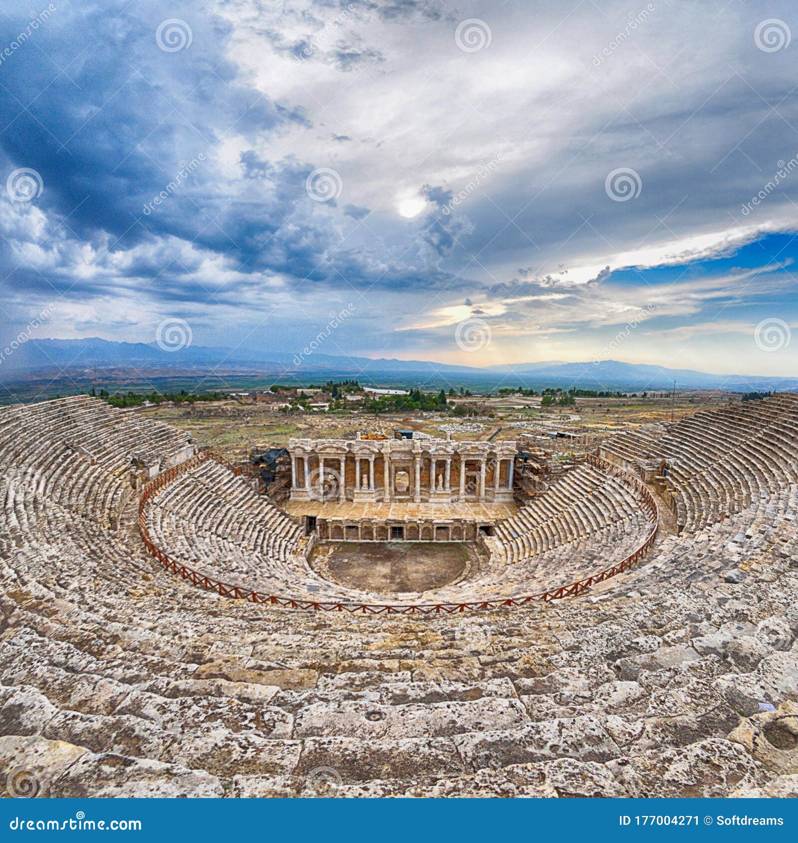 amphitheater in hierapolis, pamukkale - turkey.