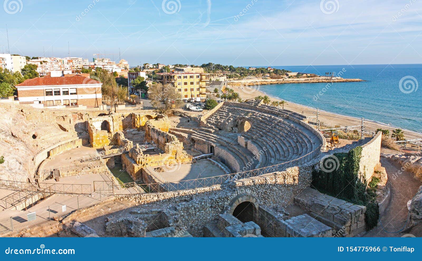 amphitheatre from the roman city of tarraco, now tarragona. it was built in the 2nd century ad, sited close to the forum of this