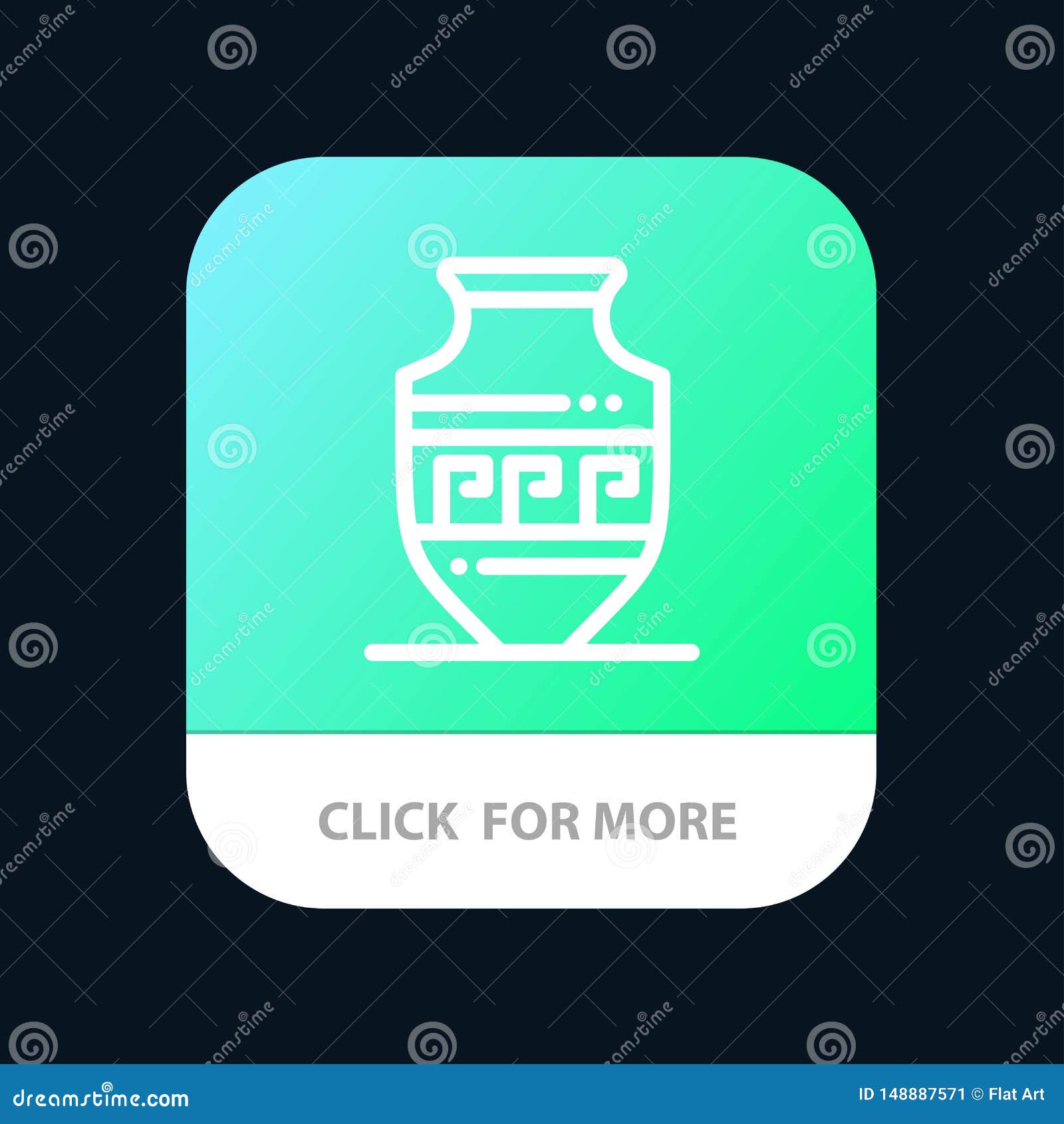 Amphora, Ancient Jar, Greece, Jar Mobile App Button. Android and IOS