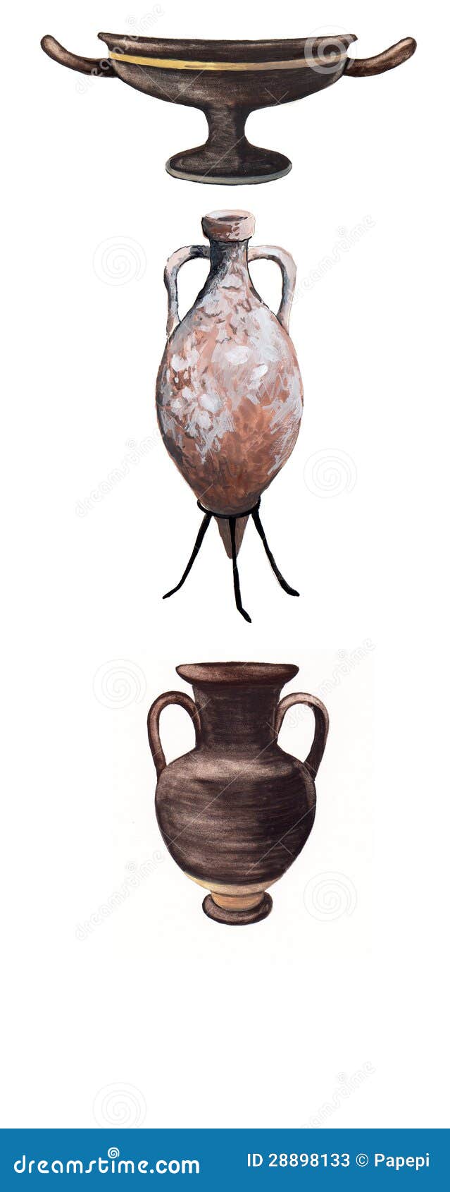 Amphorae and Vases Ancient Rome Stock Illustration Illustration of
