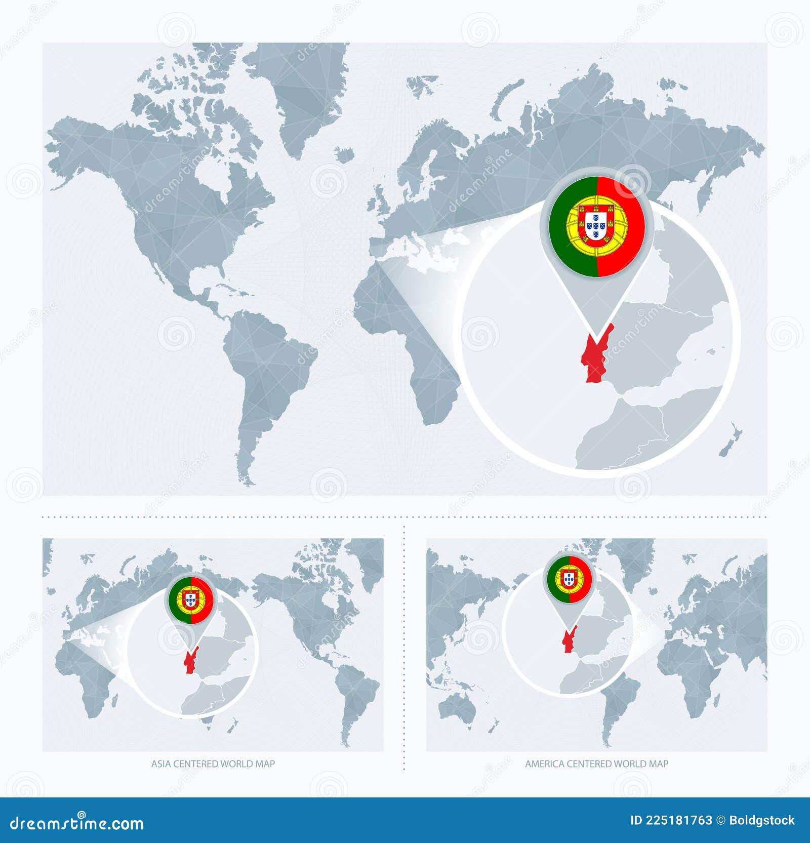 Modelo Editável Mapa Portugal Com Marcas Portugal Mapa Mundial