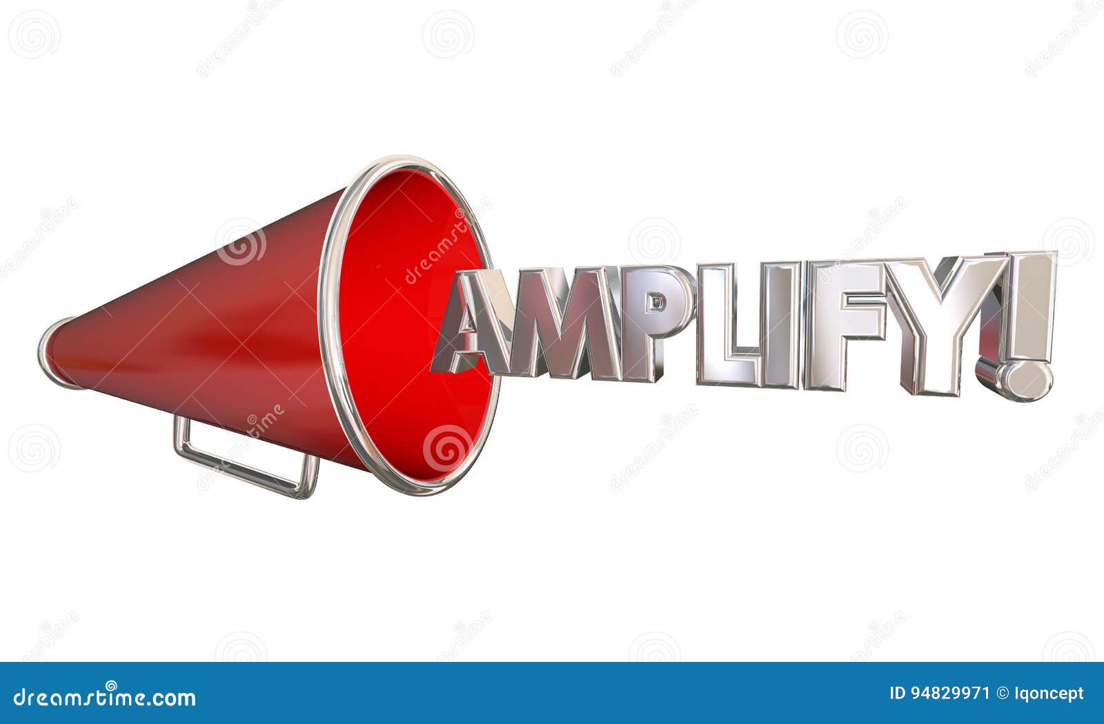 amplify bullhorn megaphone get louder word 3d 