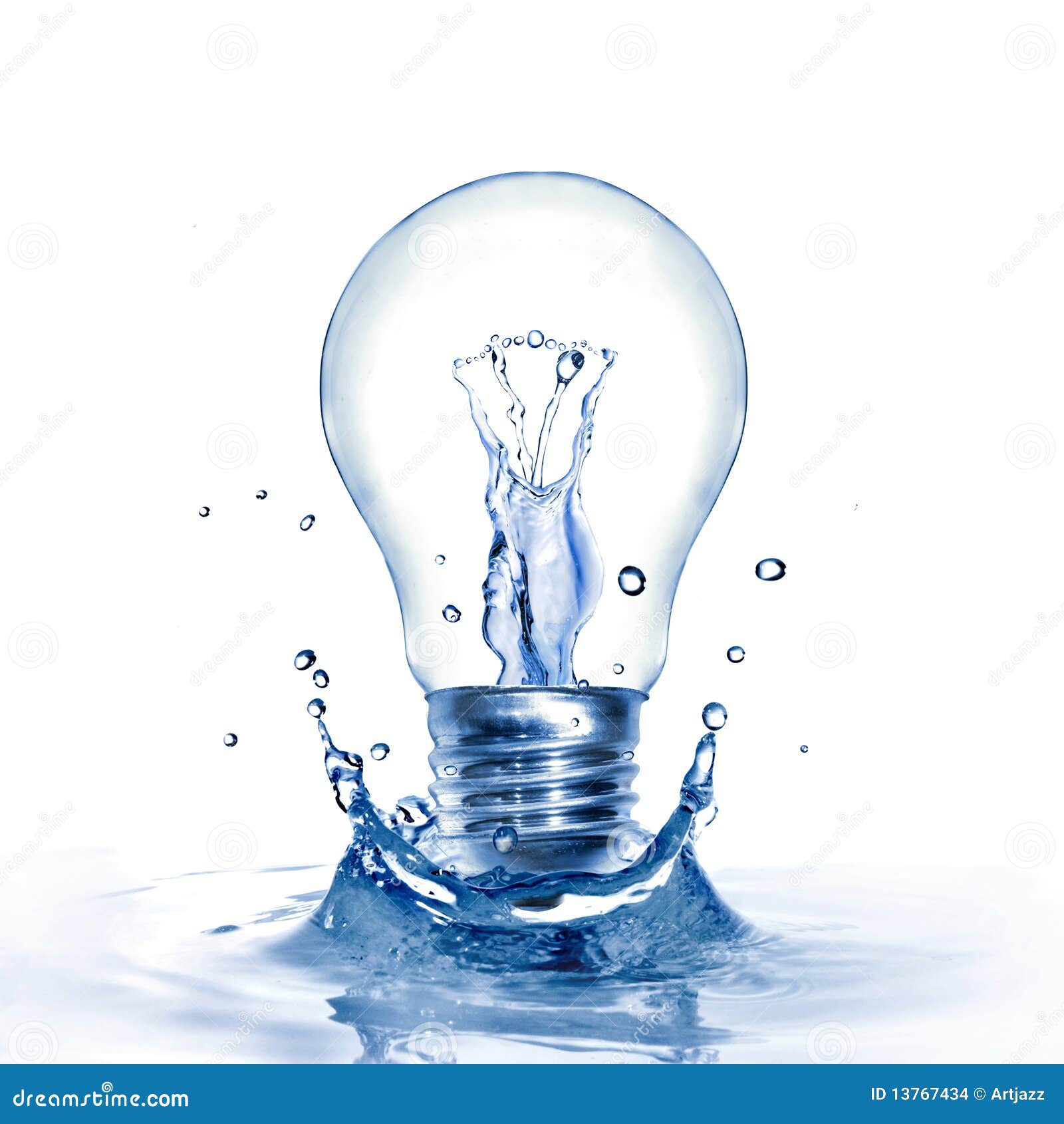 Ampoule Avec L'eau Et L'éclaboussure Photo stock Image du idée