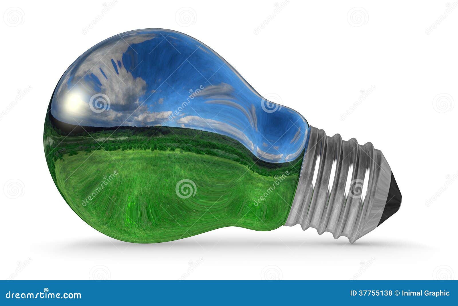 Ampoule Avec La Réflexion De Paysage Illustration Stock Illustration