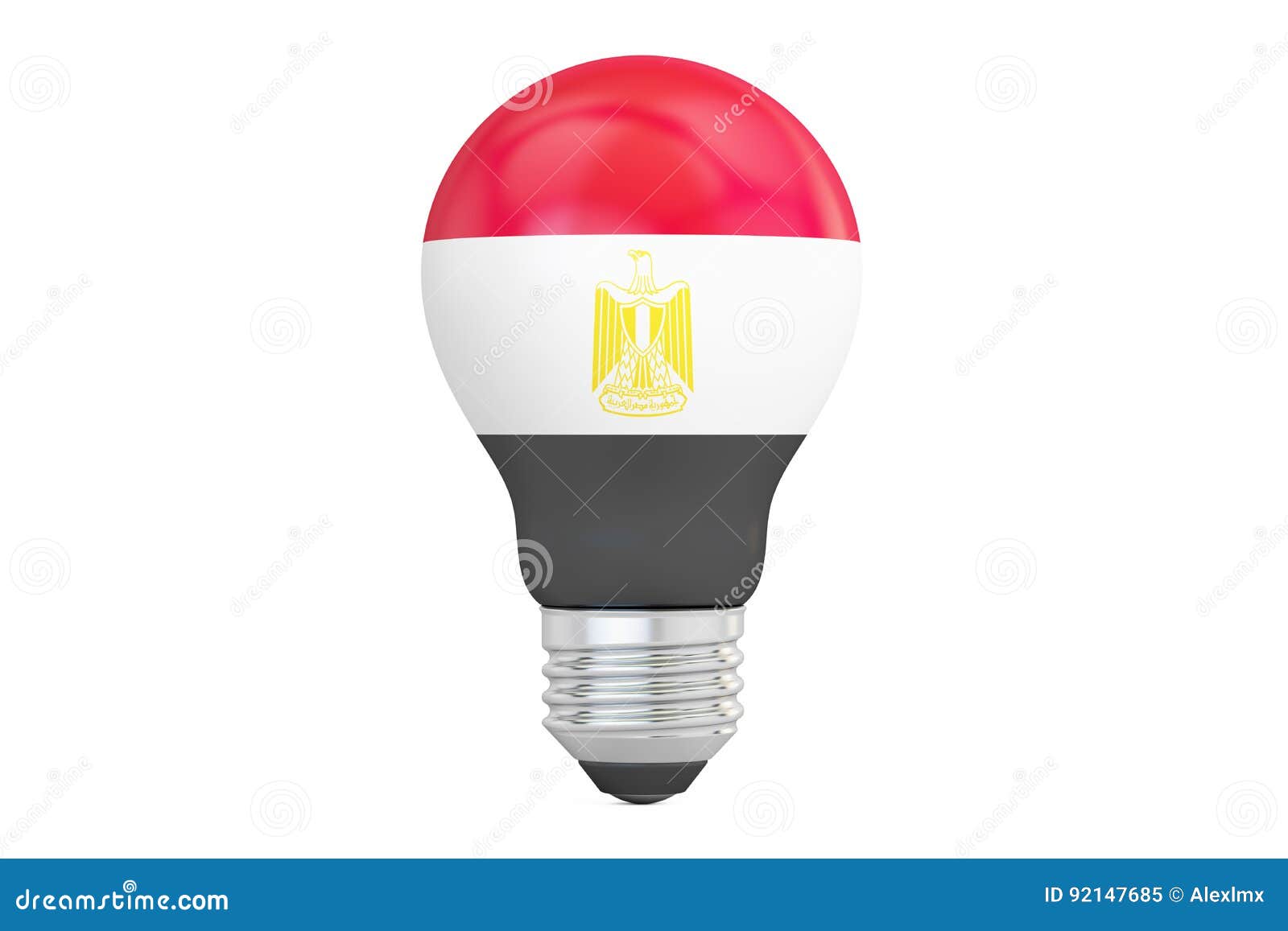 Ampoule Avec Le Drapeau De L'Egypte, Rendu 3D Illustration Stock
