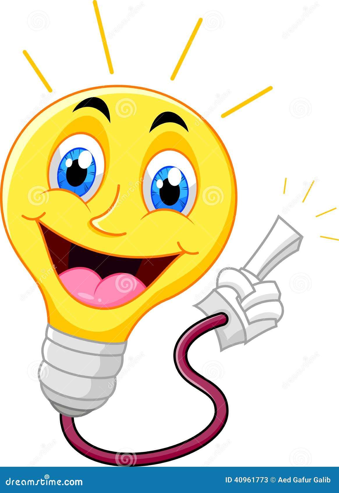 Ampoule De Bande Dessinée Dirigeant Son Doigt Illustration de Vecteur Illustration du heureux