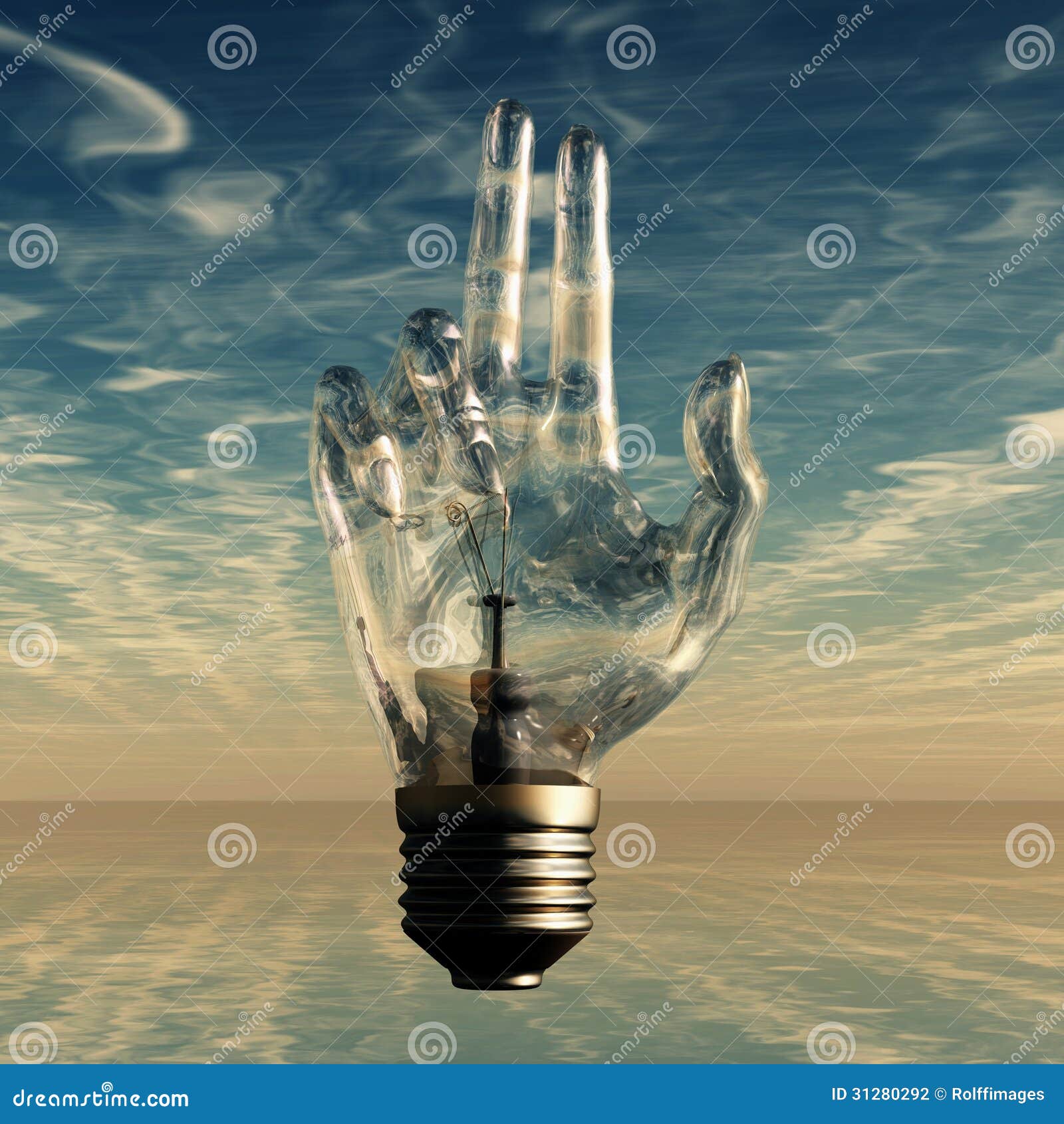 Ampoule de main illustration stock. Illustration du paume 31280292