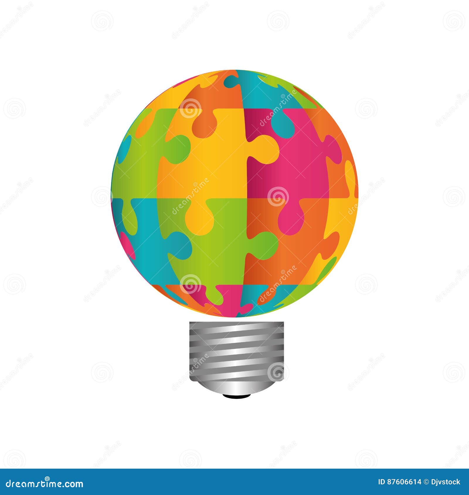 Ampoule Et Morceau De Puzzle Illustration Stock Illustration du