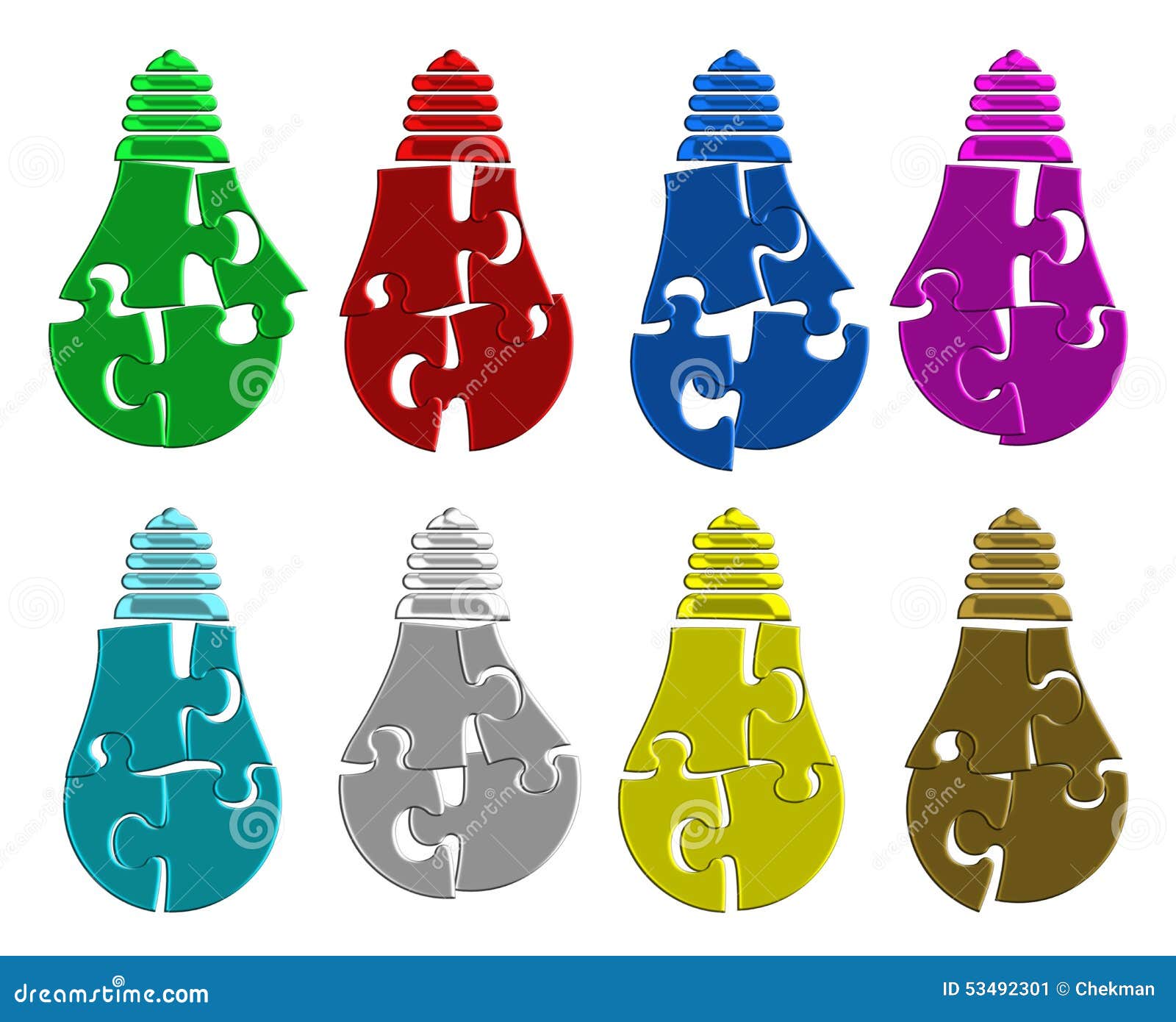 Ampoule Faite De Morceaux De Puzzle Illustration Stock Illustration