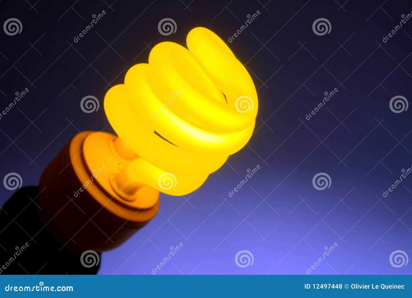Ampoule Fluorescente De Contrat Jaune De Couleur Photo stock Image du