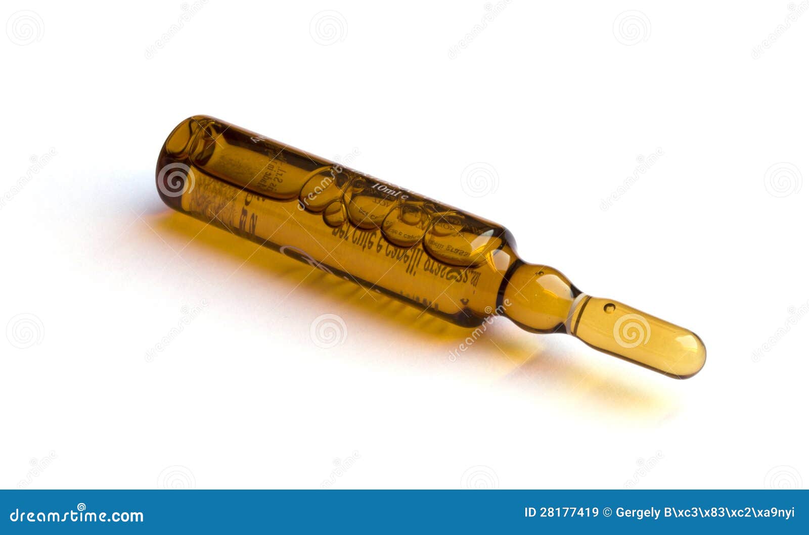 Ampoule with Liquid Isolated on White Stock Image Image of white