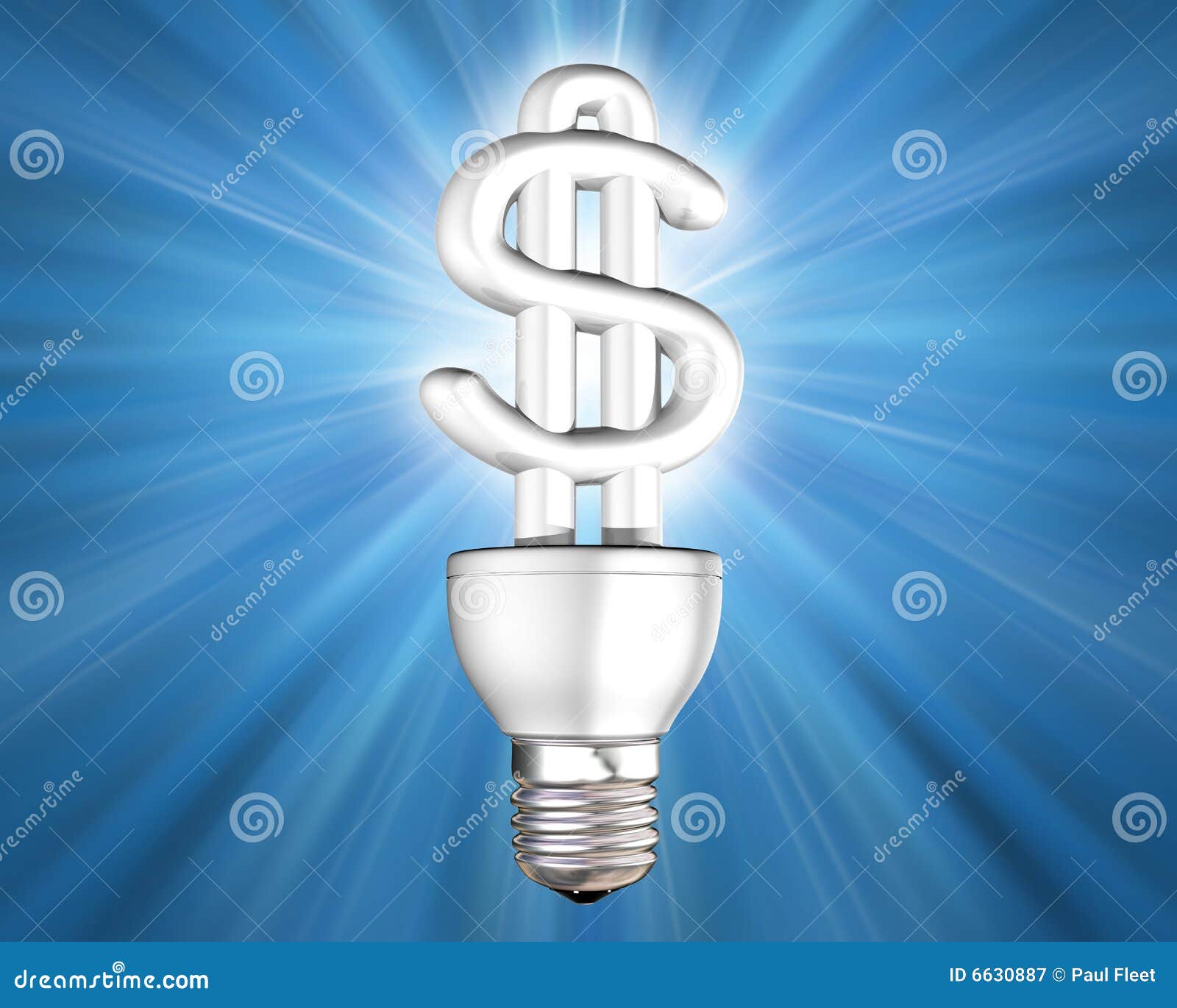 Ampoule Lumineuse D'énergie D'économie D'argent Illustration Stock