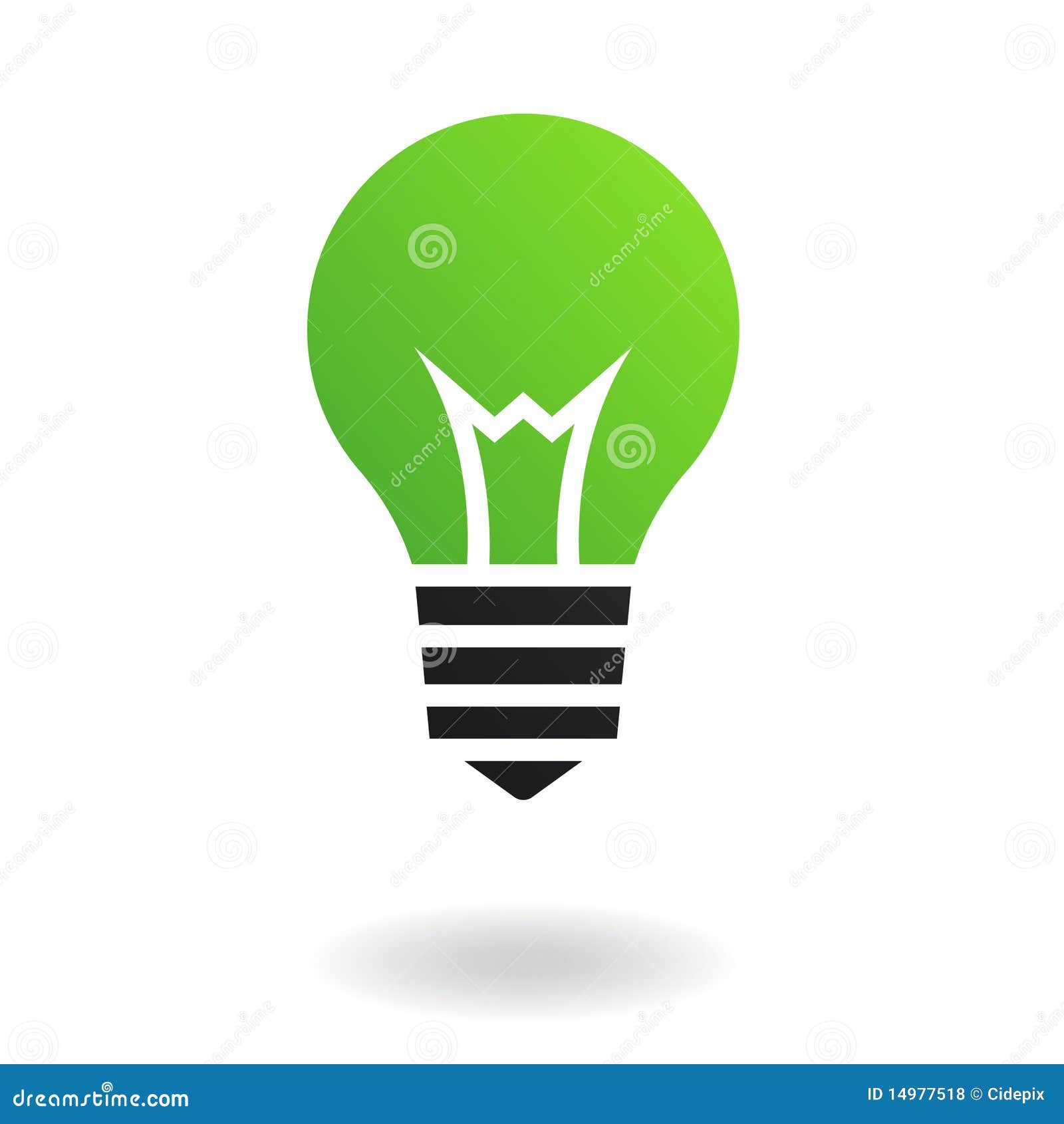 Ampoule verte illustration de vecteur. Illustration du lumière 14977518
