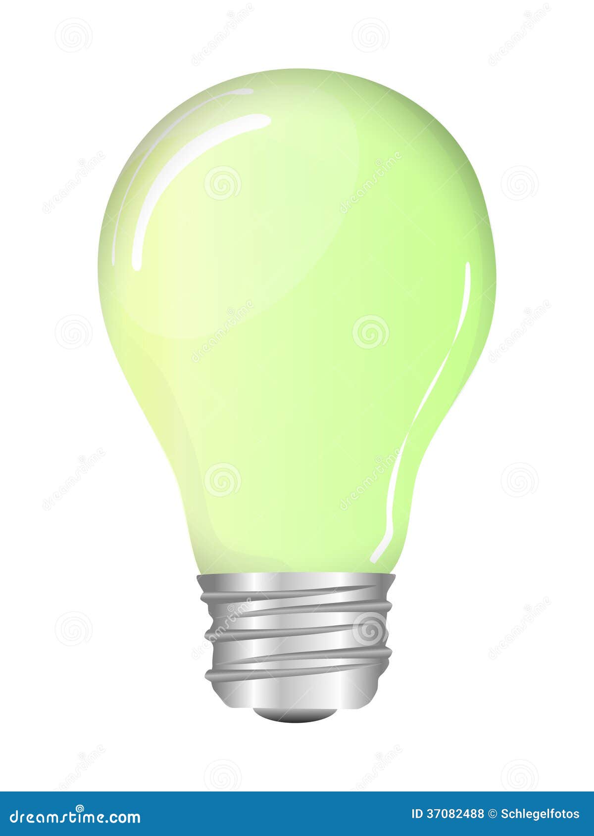 Ampoule verte d'isolement illustration stock. Illustration du watt