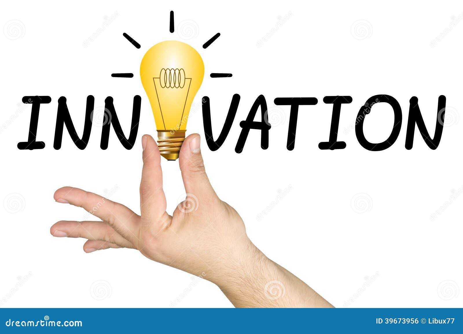 Ampoule Word De Main D'innovation Photo stock Image du imagination, innovateur 39673956