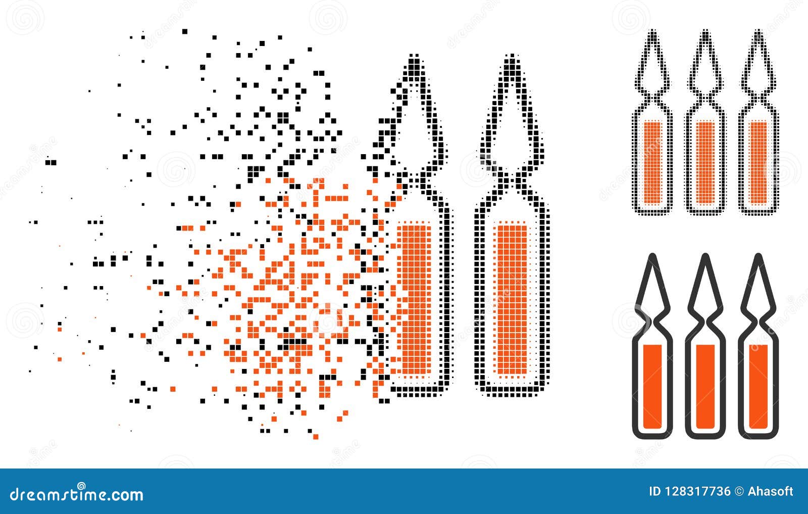 Damaged Dot Halftone Ampoules Icon Stock Vector Illustration of glass