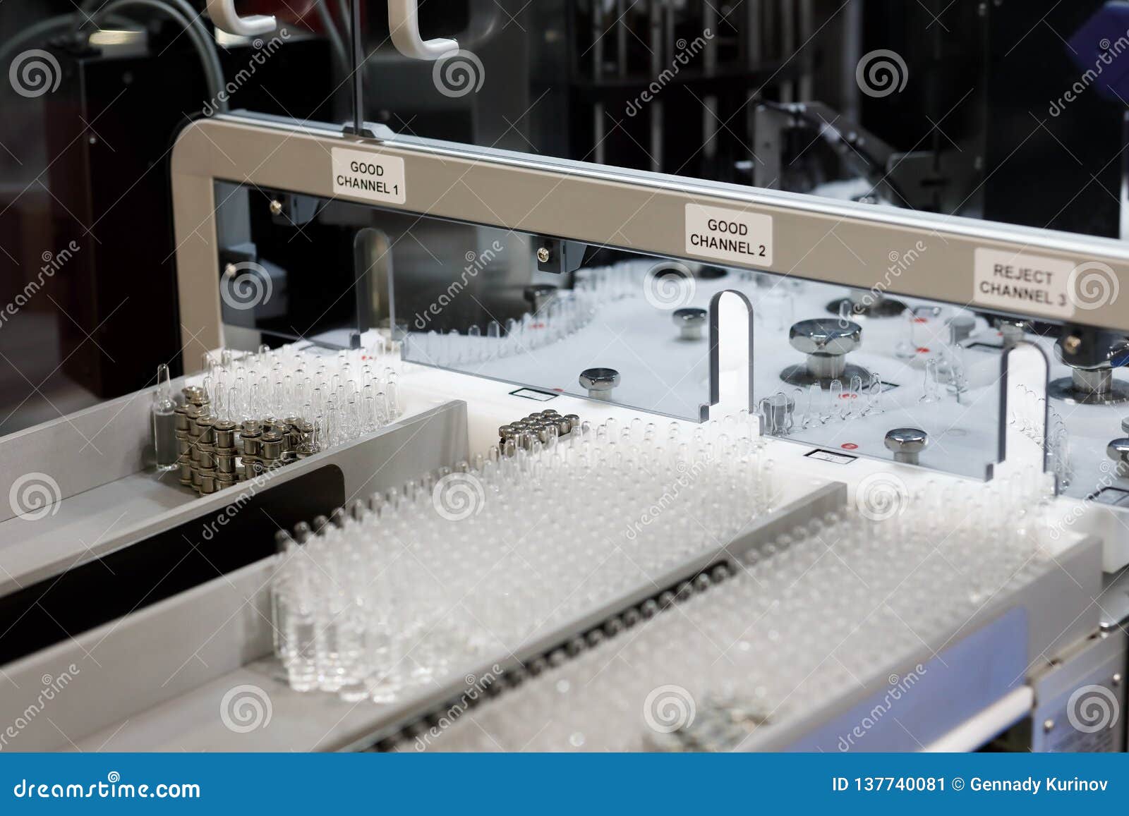 Ampoules Quality Control at Manufacturing Line Stock Image Image of