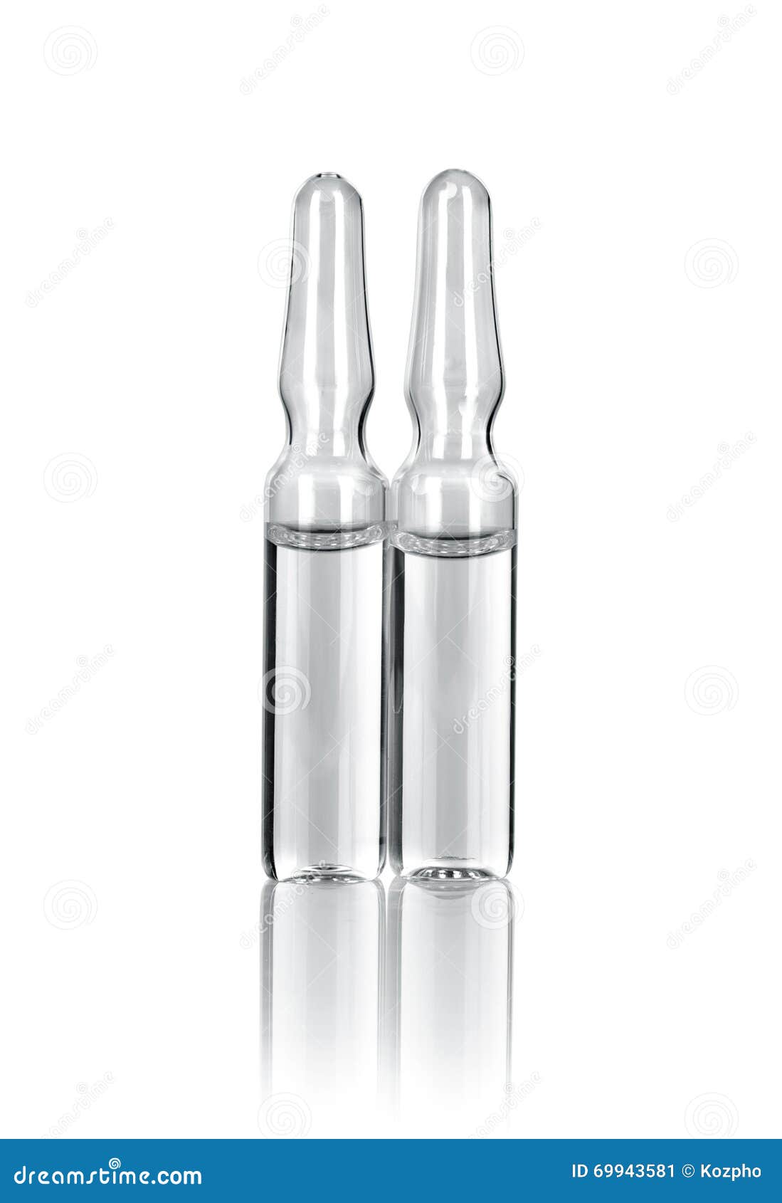 Ampoules. Transparent Capsules with Liquid on White Background Stock Image Image of