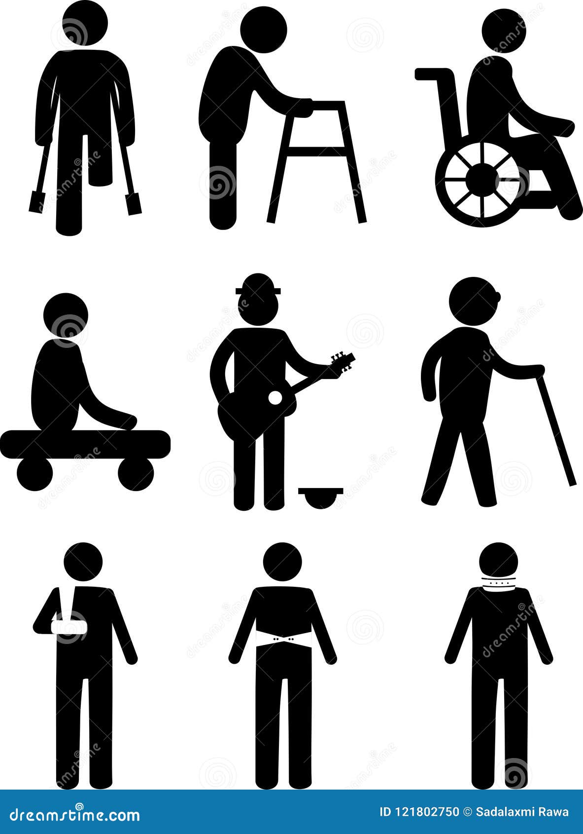amputee handicap disable people man pictogram