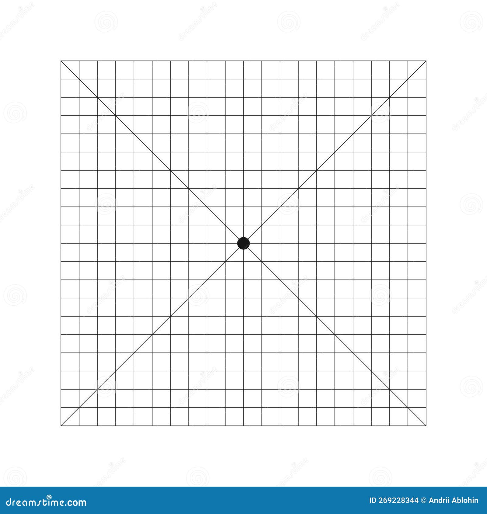 Amsler test grid. Eye scotoma chart. Oculist Vector printable