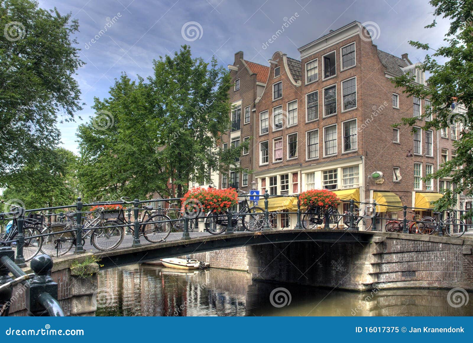 Amsterdam Bridge stock image. Image of houses, bikes 16017375