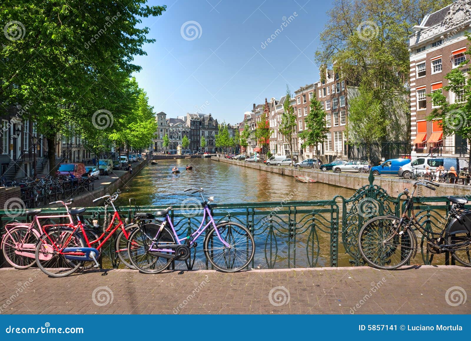 Amsterdam, Canal and bike. stock image. Image of sightsee 5857141