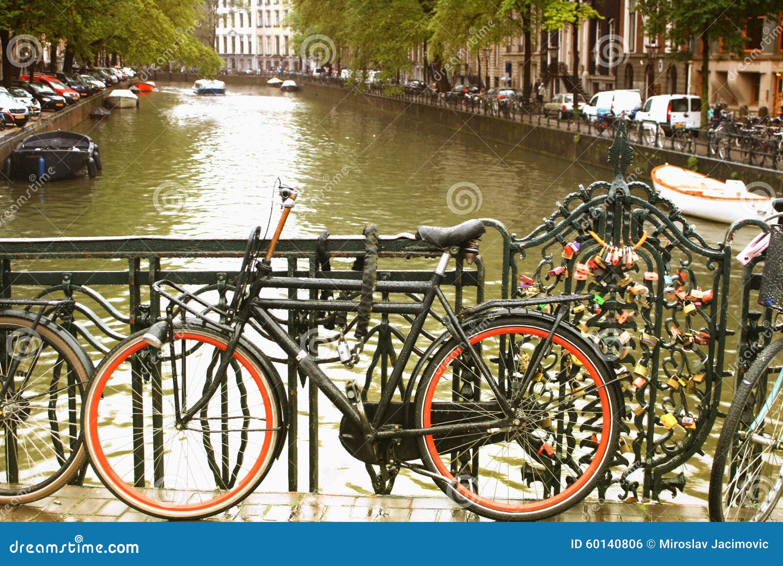 Amsterdam, City of Bikes. Day Light during the Rain. Stock Photo ...