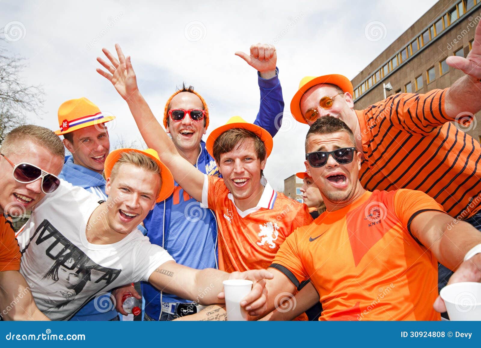 AMSTERDAM, NETHERLANDS - APRIL 30: People in Orange Celebrating