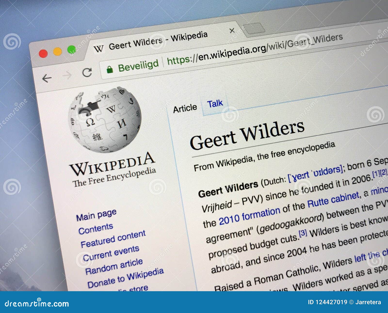 Wikipedia Page About Geert Wilders Editorial Stock Image Image