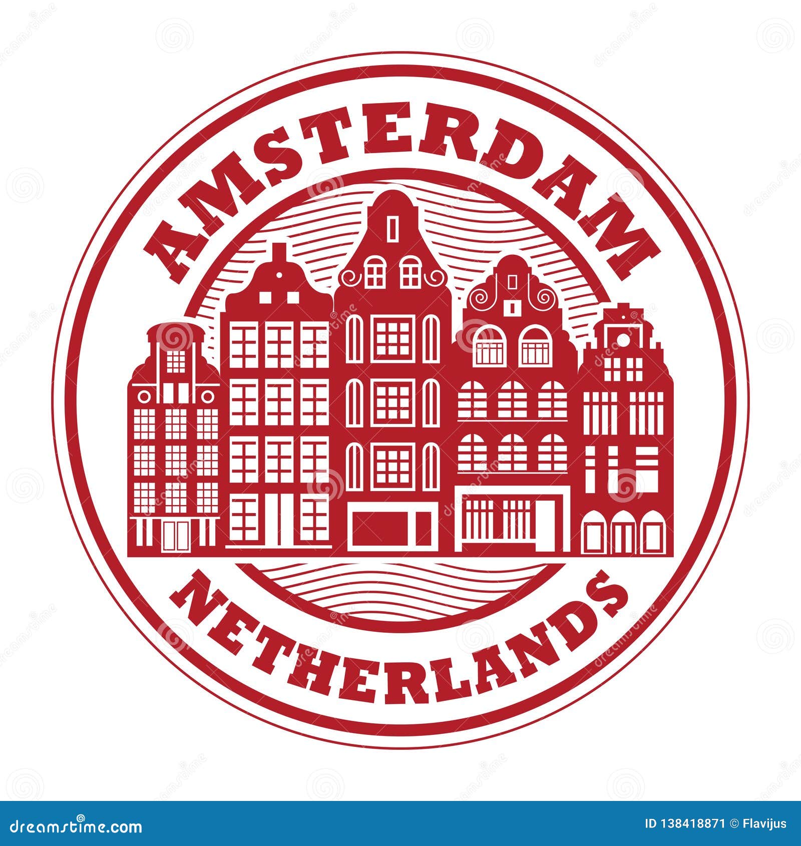 Amsterdam, Netherlands Stamp Stock Vector Illustration of destination