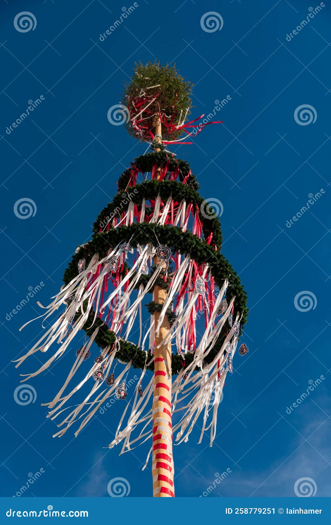 maypole in hauptplatz linz austria